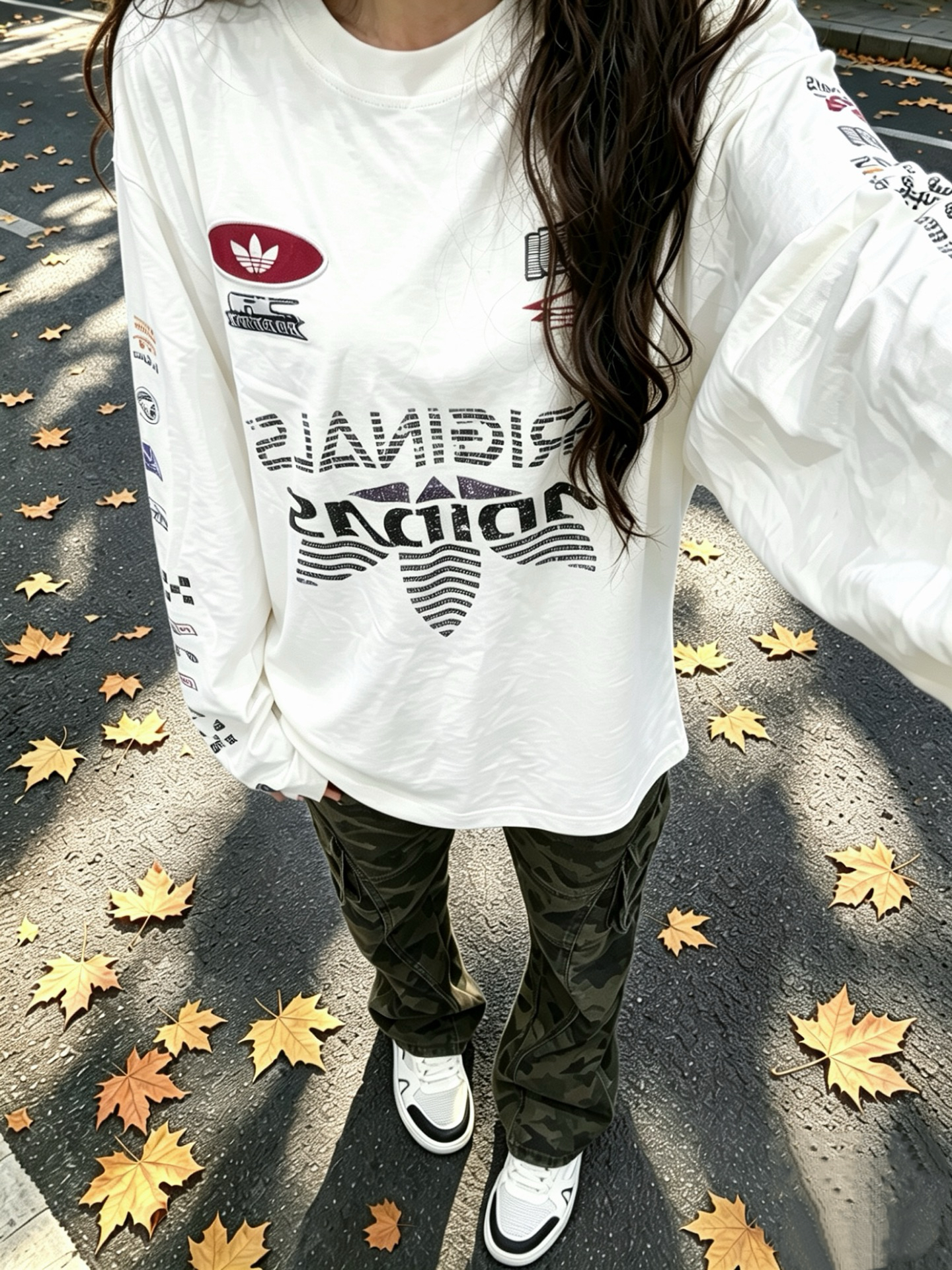 机能赛车感✨adidas originals宽松长袖 日常出街百搭款