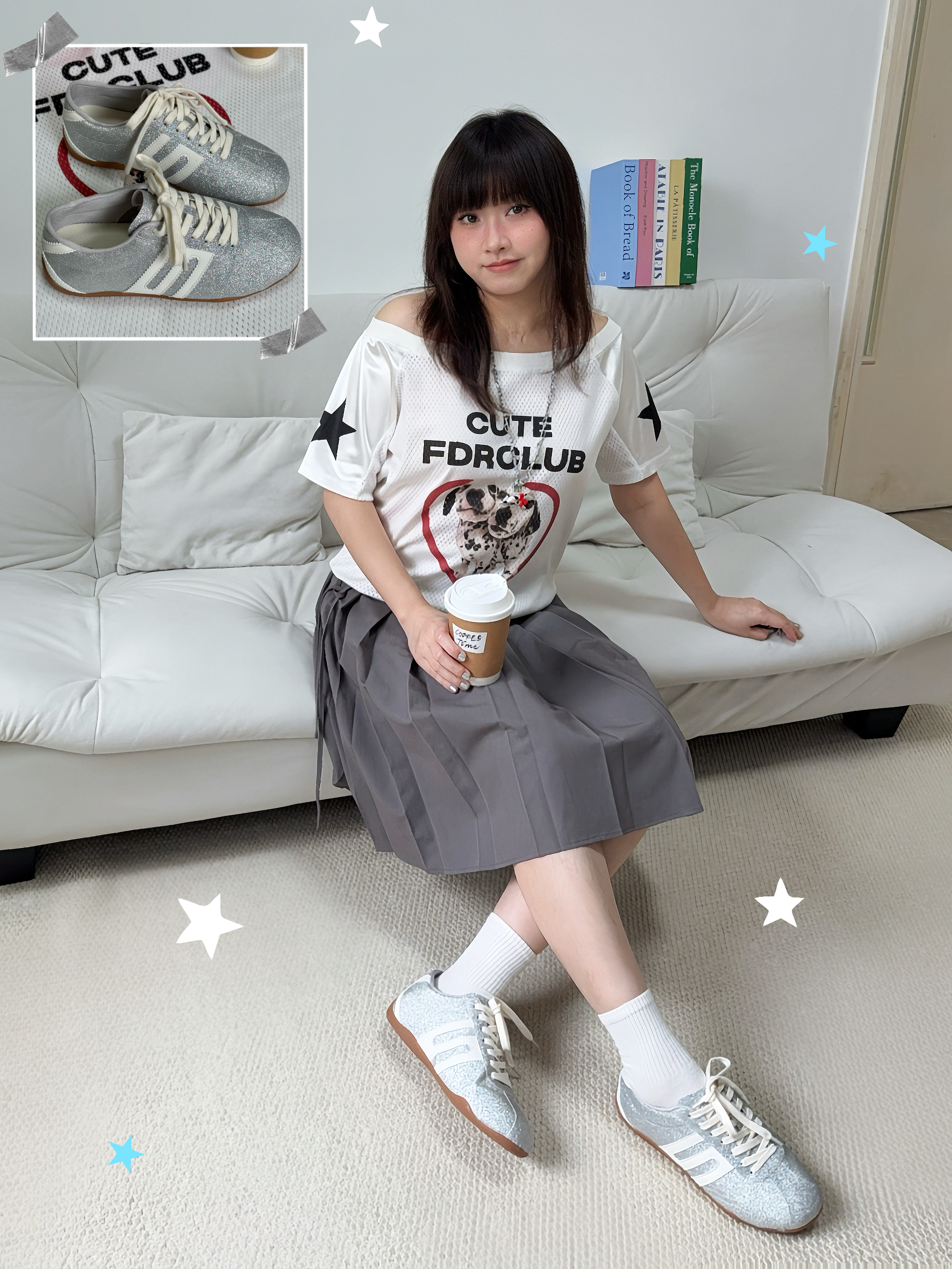 甜酷风穿搭🩶这双银闪德训鞋👟上大分～