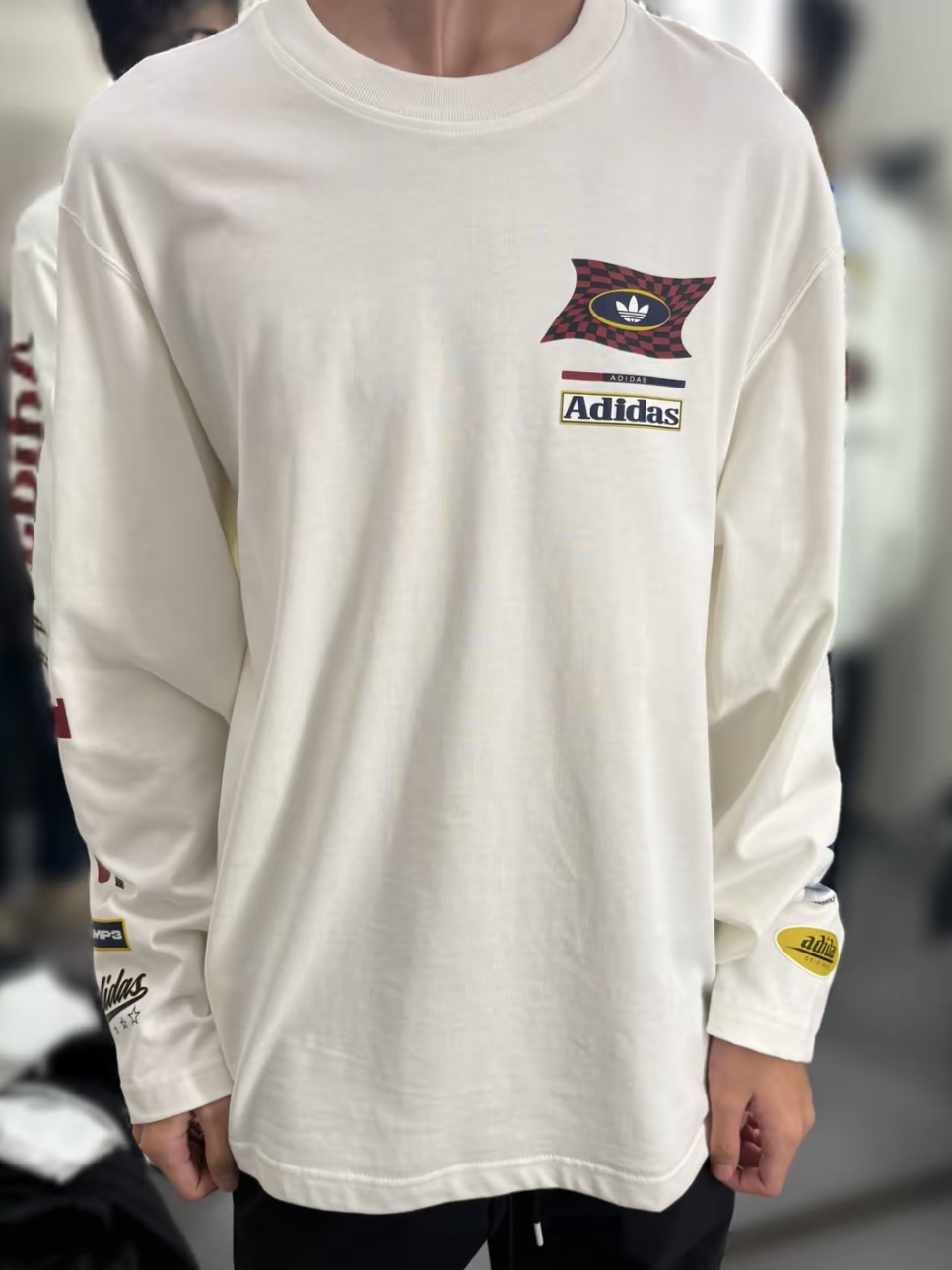 酷感赛车风🏁三叶草2026AW字母套头长袖T恤
