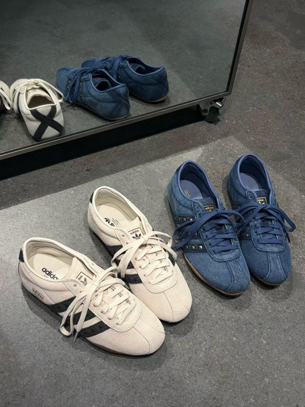 adidas Gazelle 牛仔蓝/米白翻毛 复古德训鞋 双配色套装