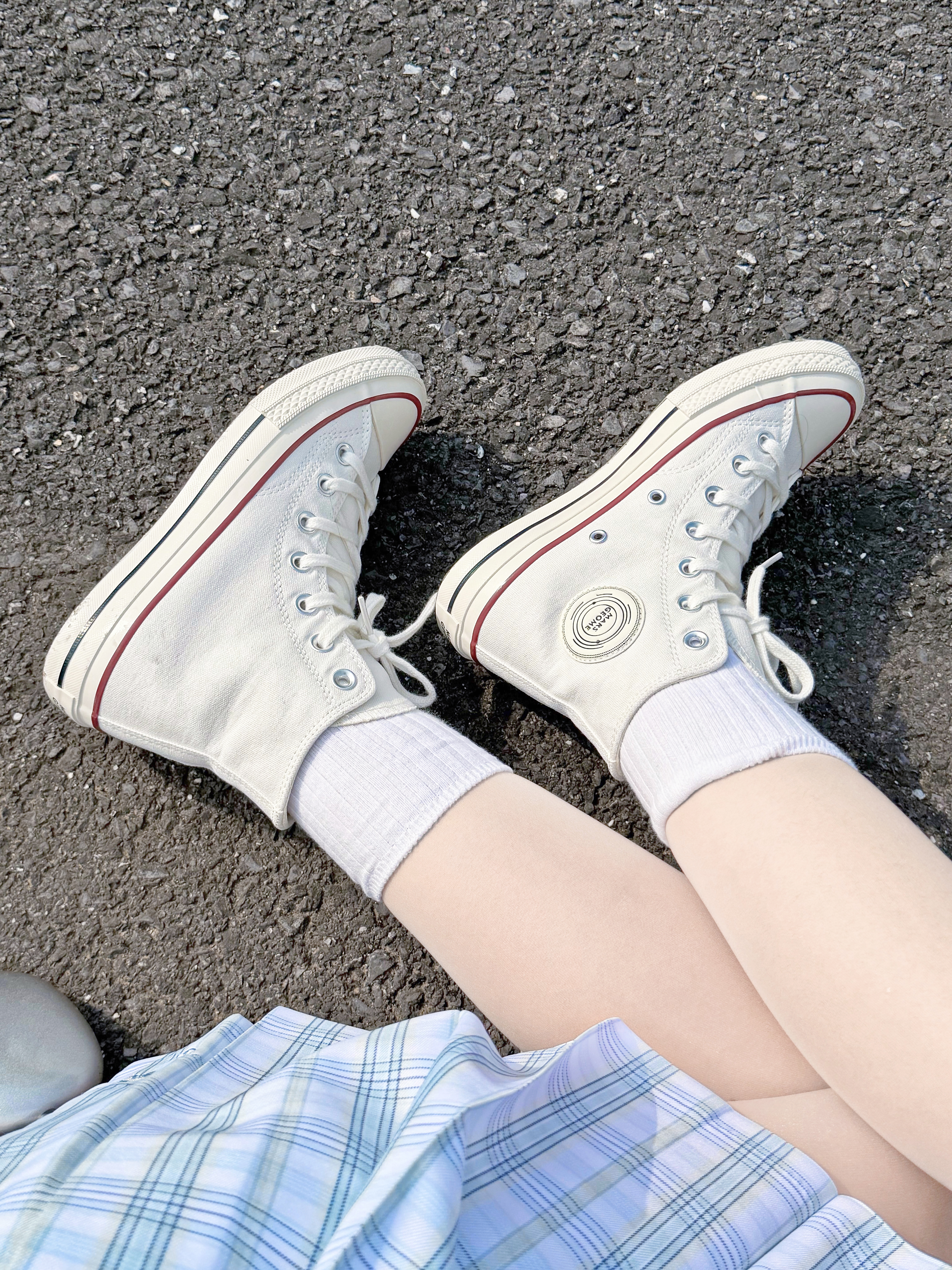 ៸៸᳐⦁⩊<៸៸᳐ ੭゙🎧今日份少年感,是这双白帆布给的~