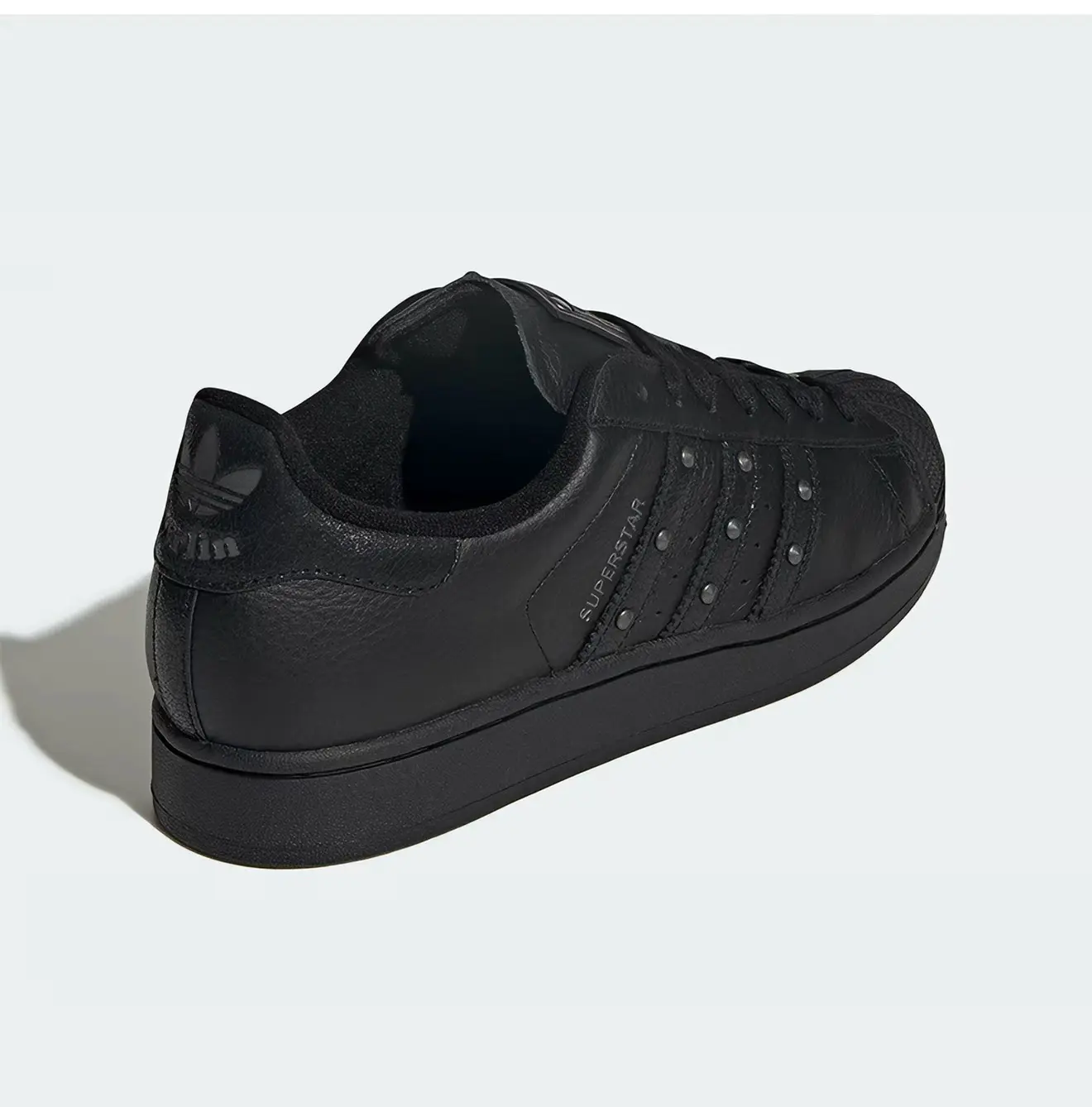 Adidas Superstar 三叶草贝壳头 全黑铆钉款 经典黑武士休闲板鞋
