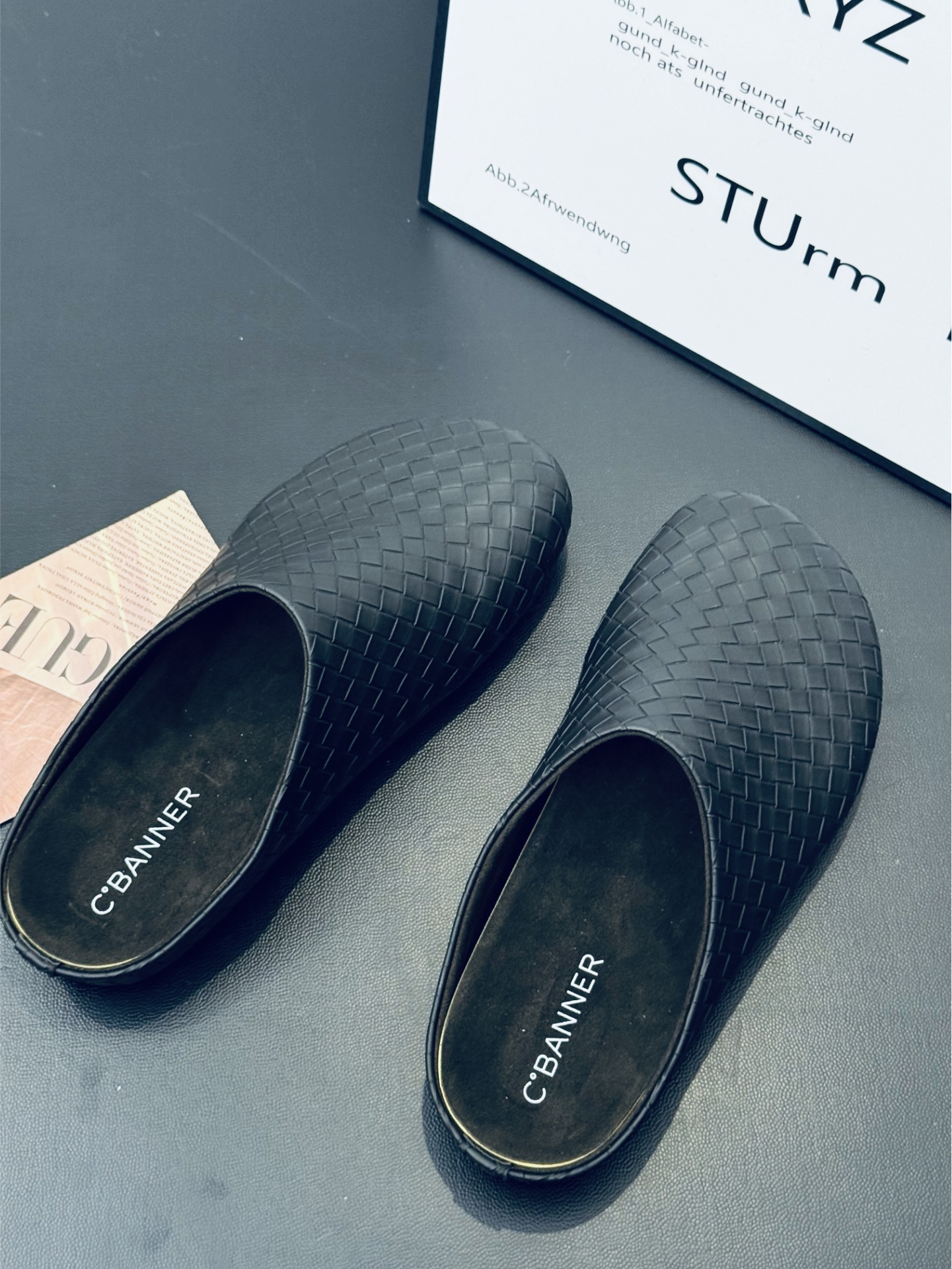 秋冬 拖鞋编织黑色 2cm平底
