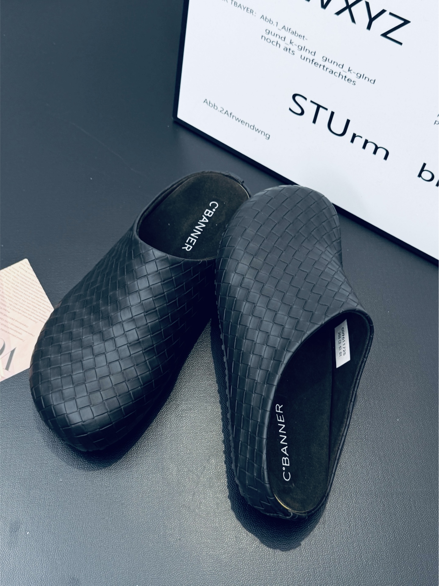 秋冬 拖鞋编织黑色 2cm平底