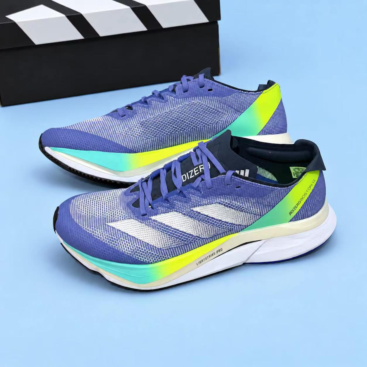 💜训练神鞋｜Adidas波士顿12紫蓝渐变竞速跑鞋