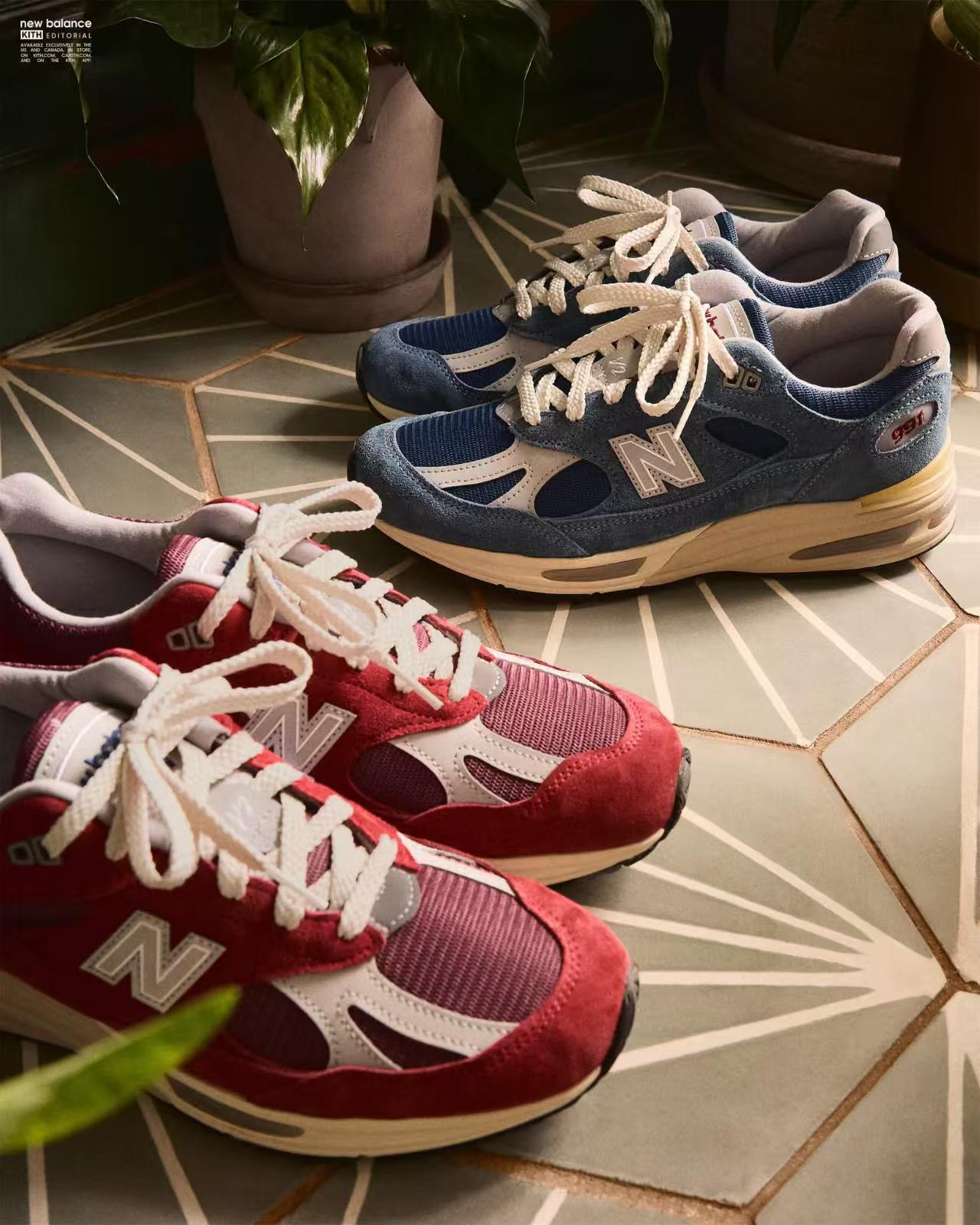 🔴🔵双配色|KITH×New Balance991v2复古感直接封神