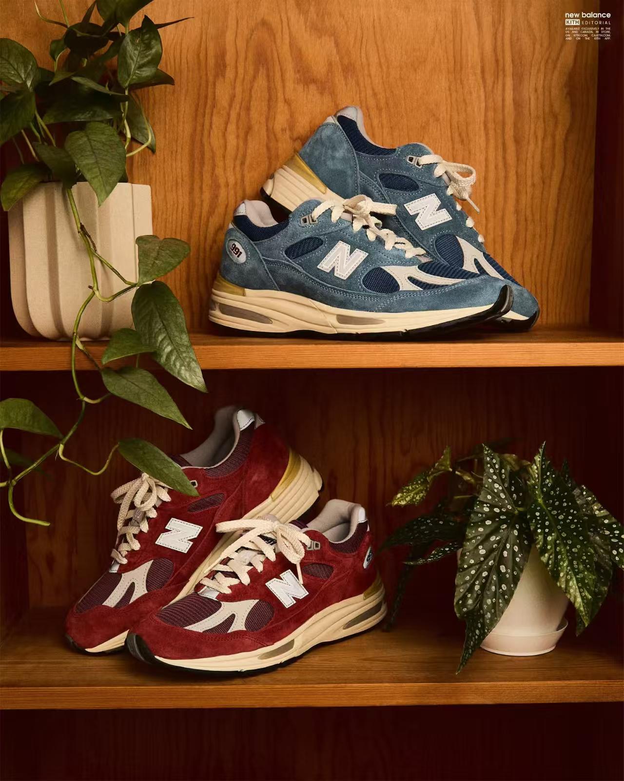 🔴🔵双配色｜KITH×New Balance991v2复古感直接封神