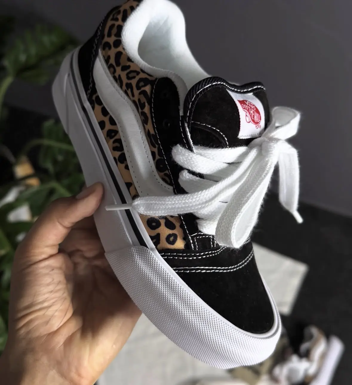 Vans豹纹厚底板鞋