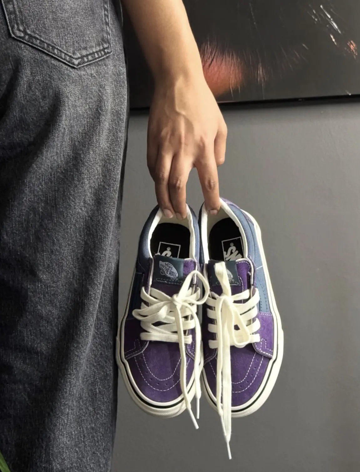 Vans紫蓝拼色板鞋|复古小众款