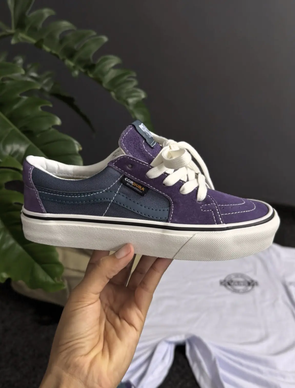 Vans紫蓝拼色板鞋|复古小众款
