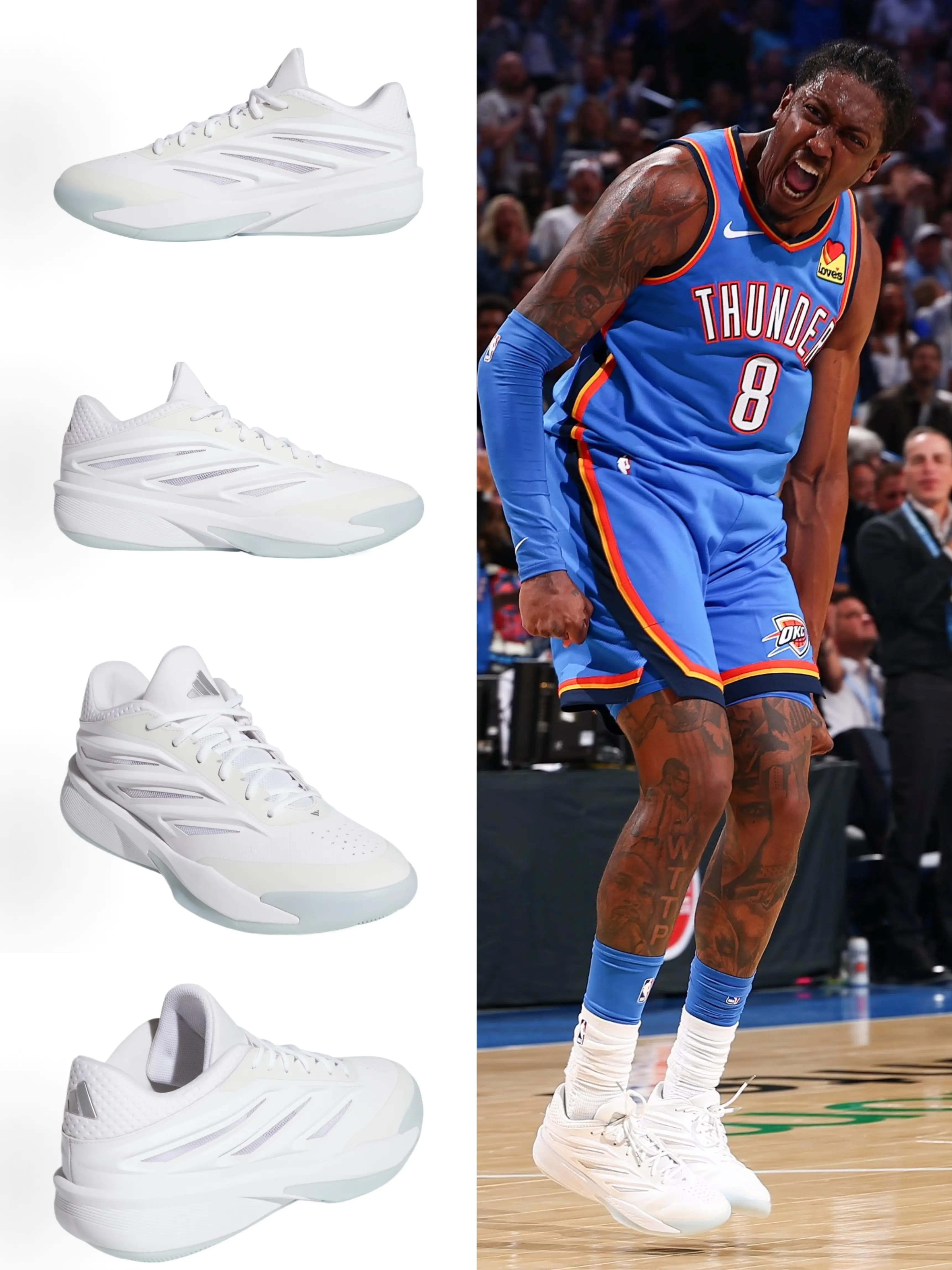 杰威赛场上脚|纯白 adidas CRAZY ENERGY 干净利落