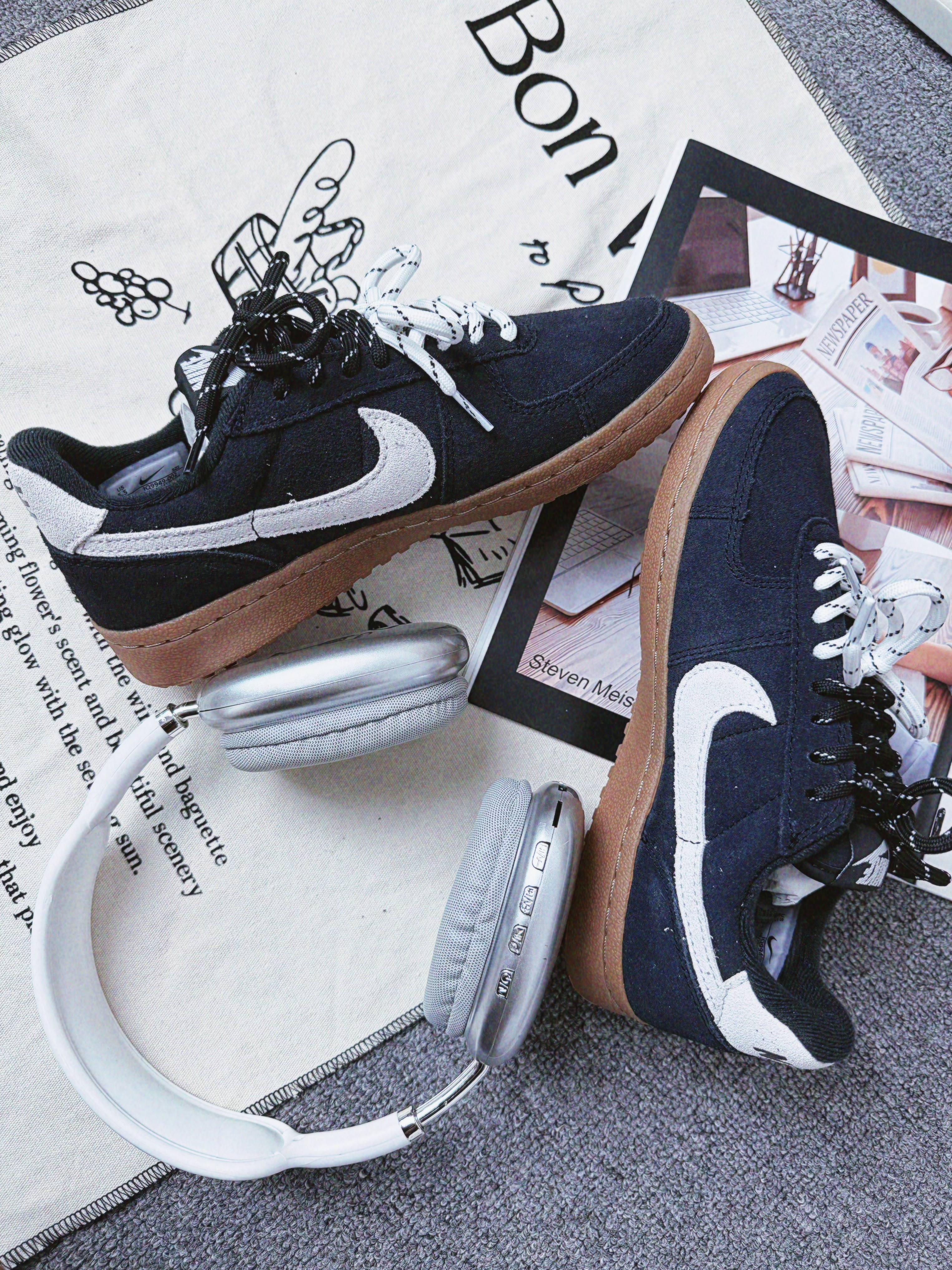 复古黑生胶Nike板鞋|自带美式氛围感