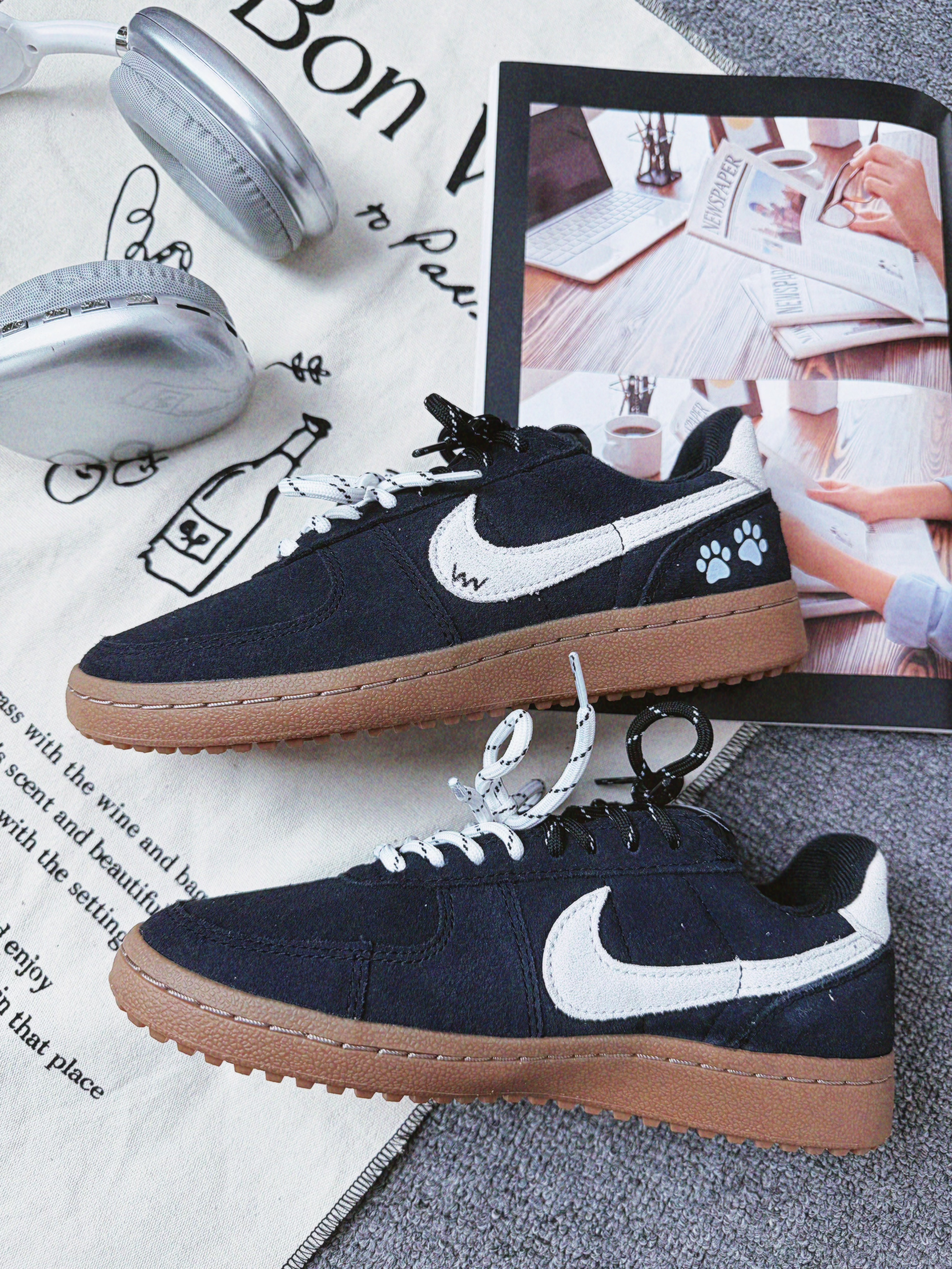 复古黑生胶Nike板鞋|自带美式氛围感
