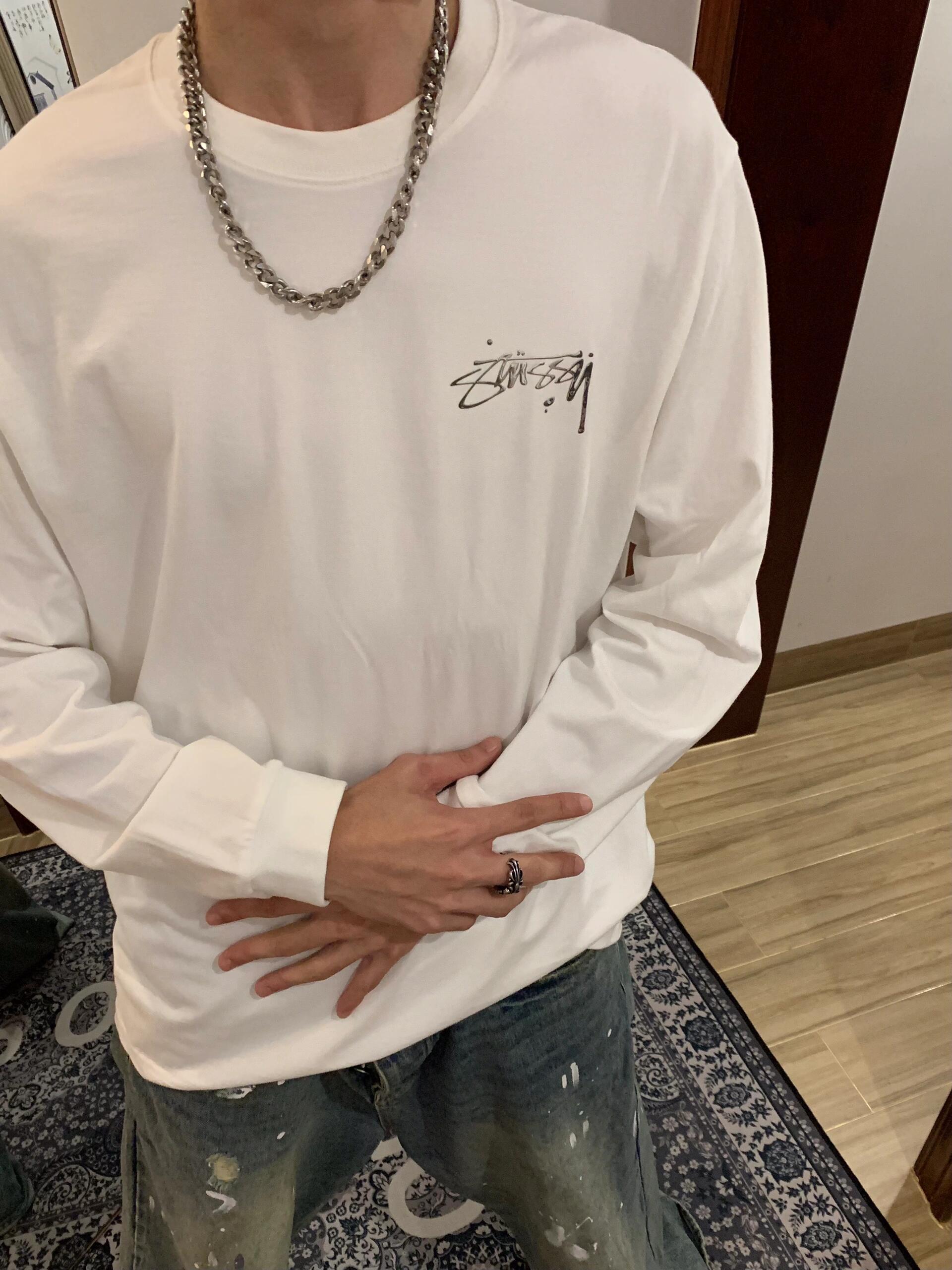 stussy液态金属涂鸦长袖✨