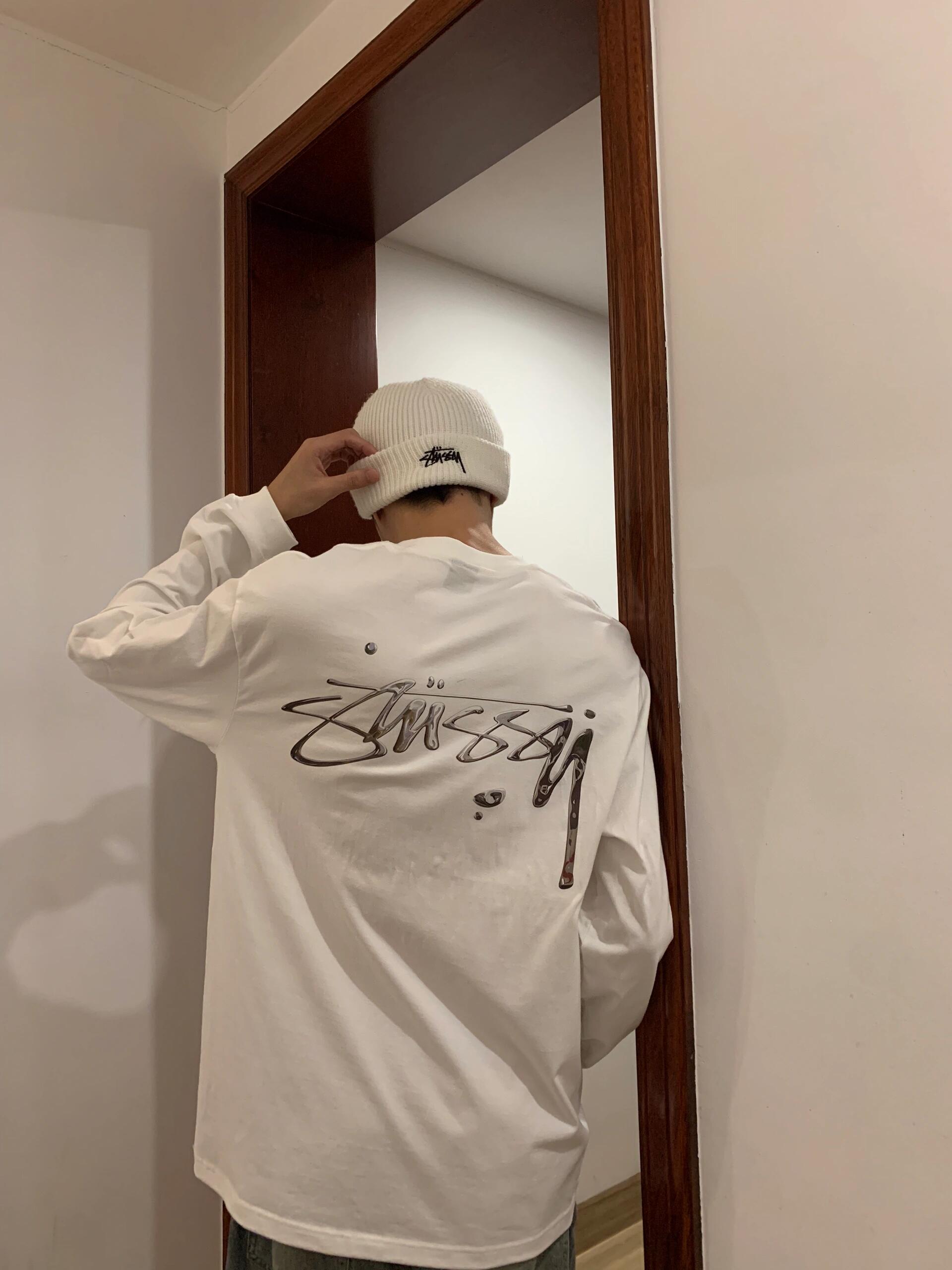 stussy液态金属涂鸦长袖✨