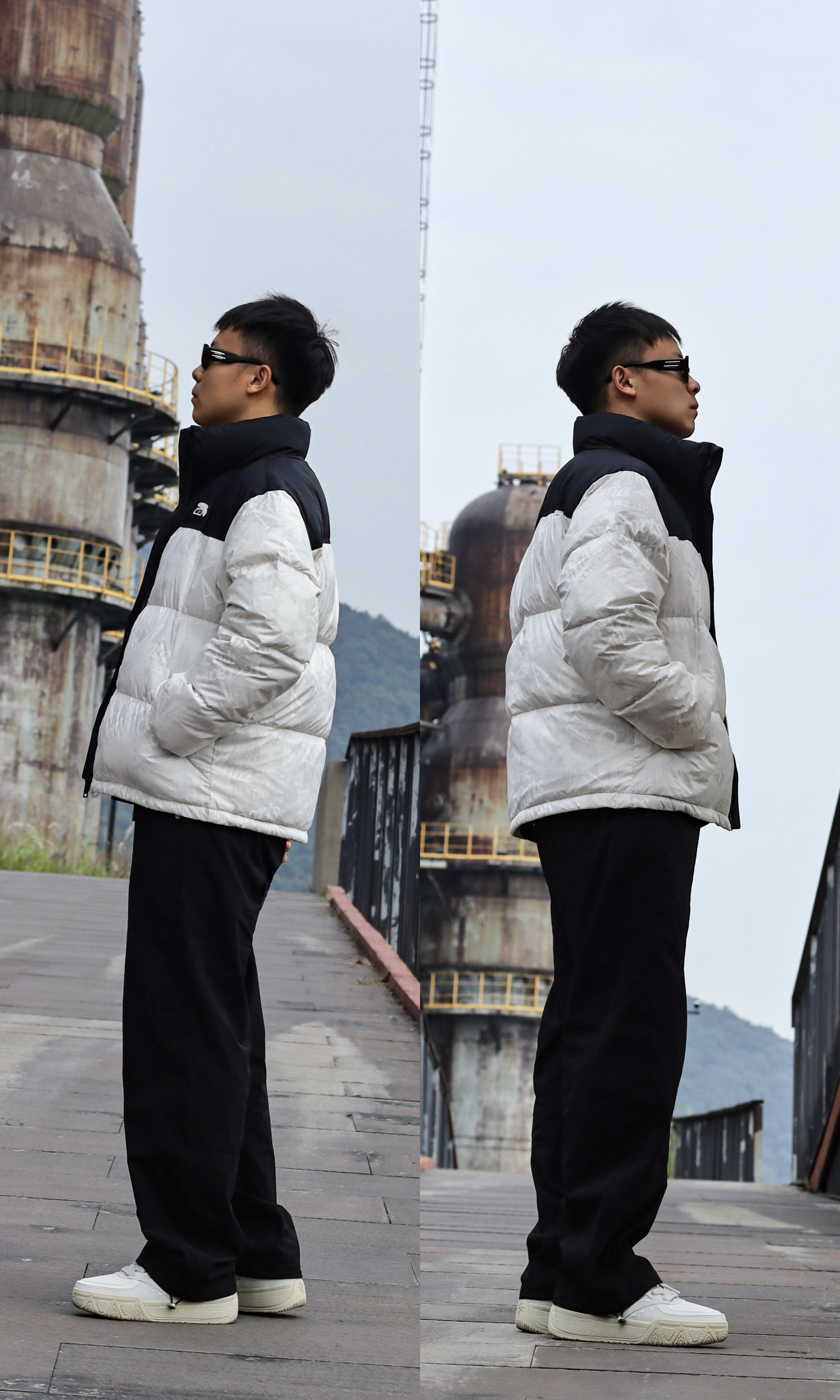 黑白拼接面包羽绒服～一件搞定冬日通勤穿搭！