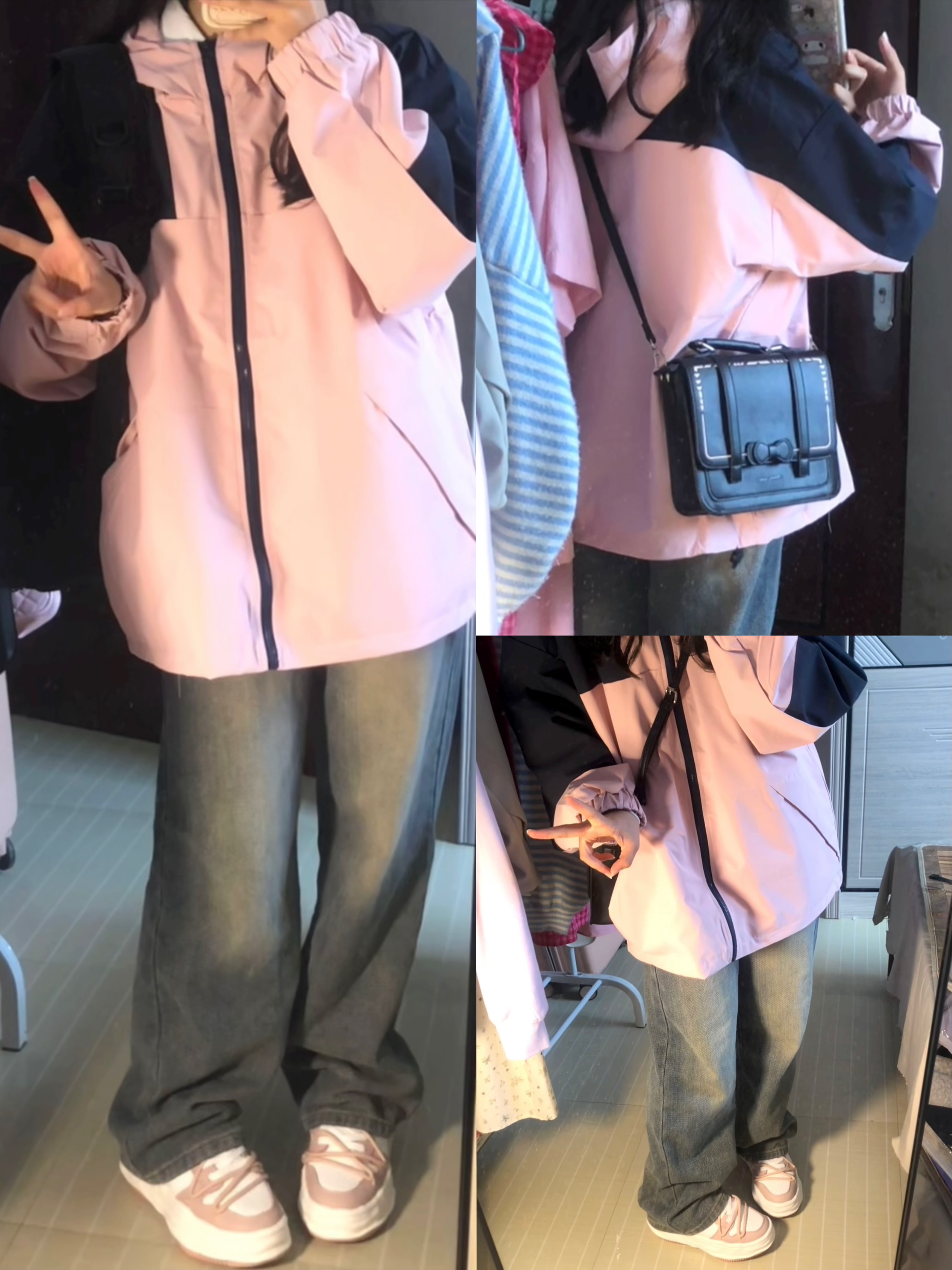 粉色冲锋衣也可以这么好看