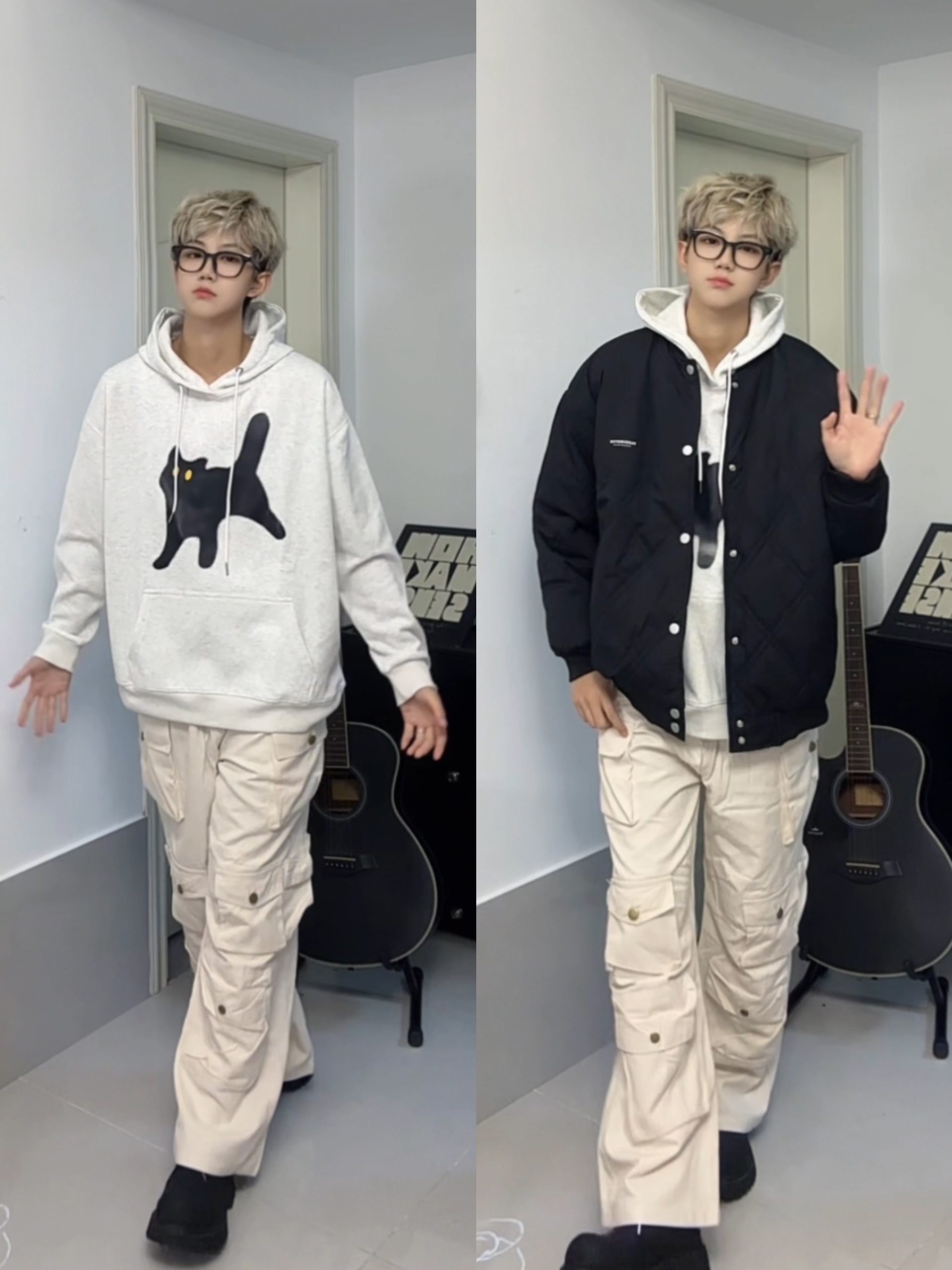 小猫卫衣叠穿包好看的呀