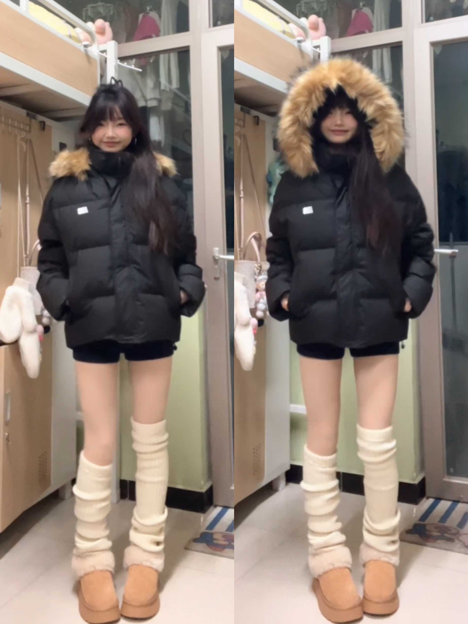 162 88|无敌蛋挞穿搭思路✅羽绒服➕堆堆袜➕雪地靴~