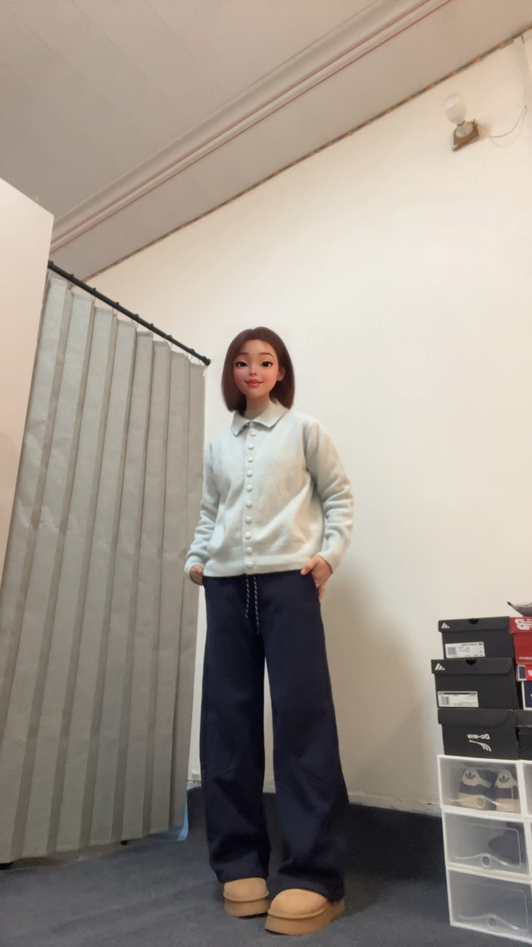 慵懒休闲风穿搭怎么能少得了厚底雪地靴呢
