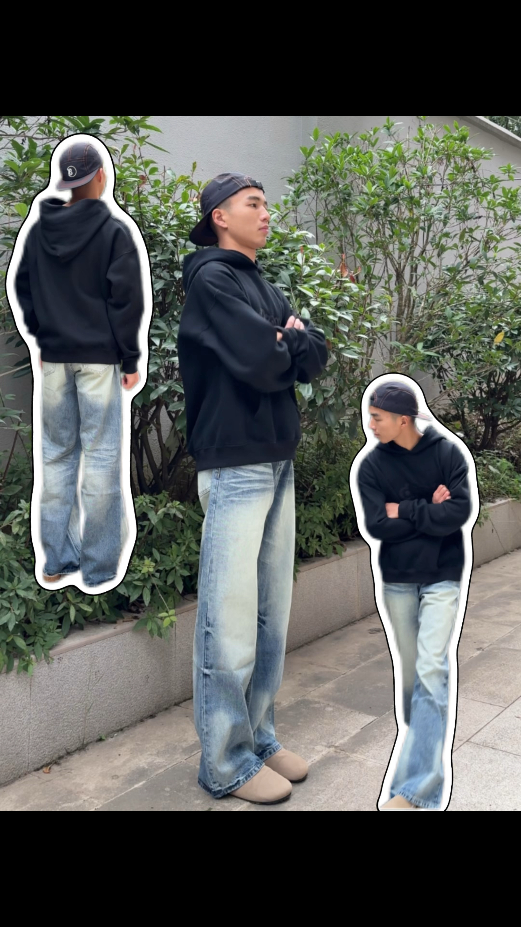 衣橱里的万能牌：黑卫衣➕蓝牛