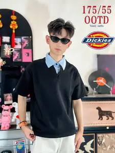 Dikcies男生假两件POLO,懒人也能穿出韩系清爽感