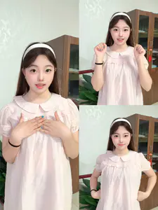 软妹娃娃领连衣裙💖甜妹手势舞氛围感直接拉满!!