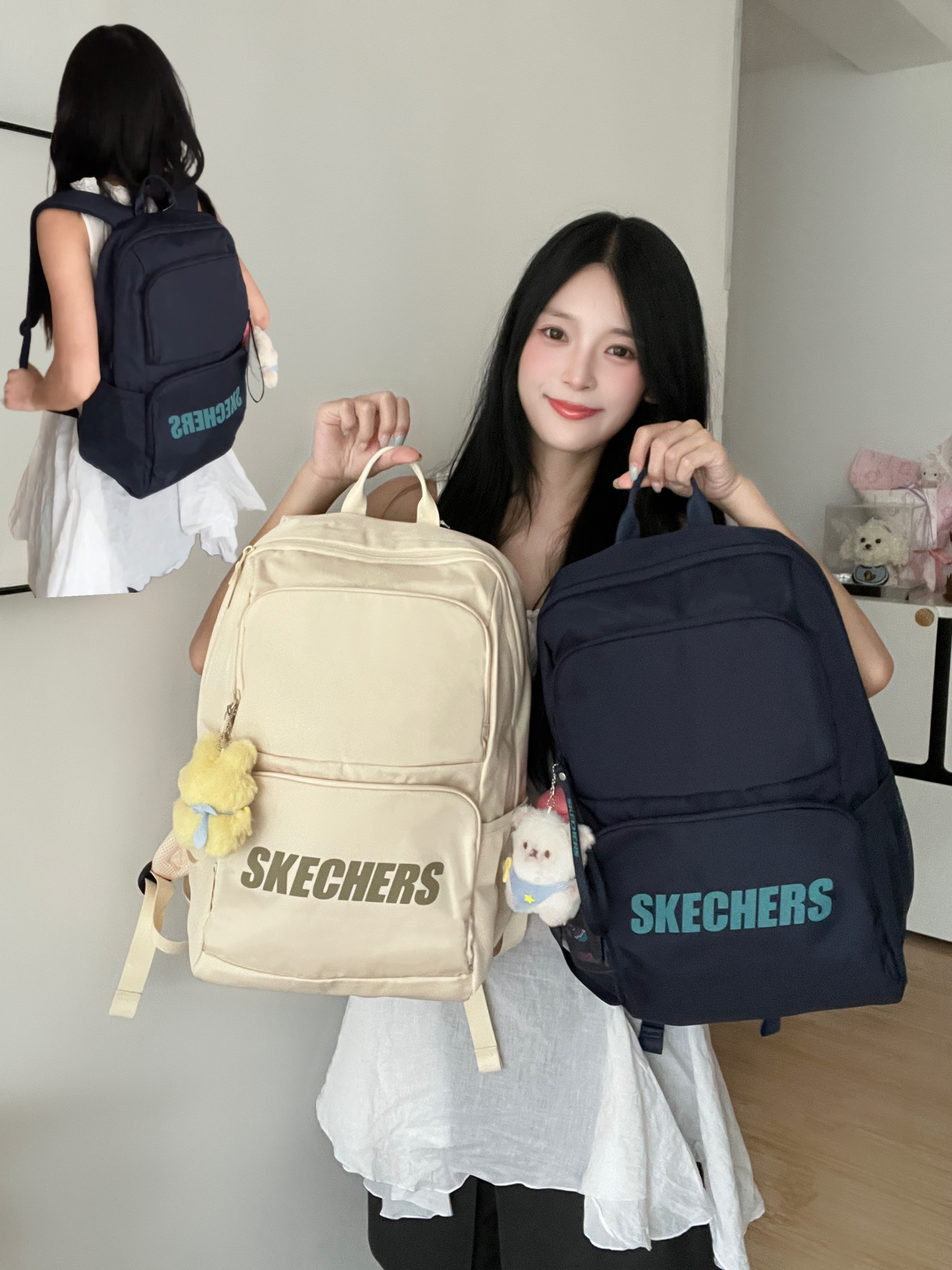 斯凯奇双肩包🎒大容量百搭耐造！