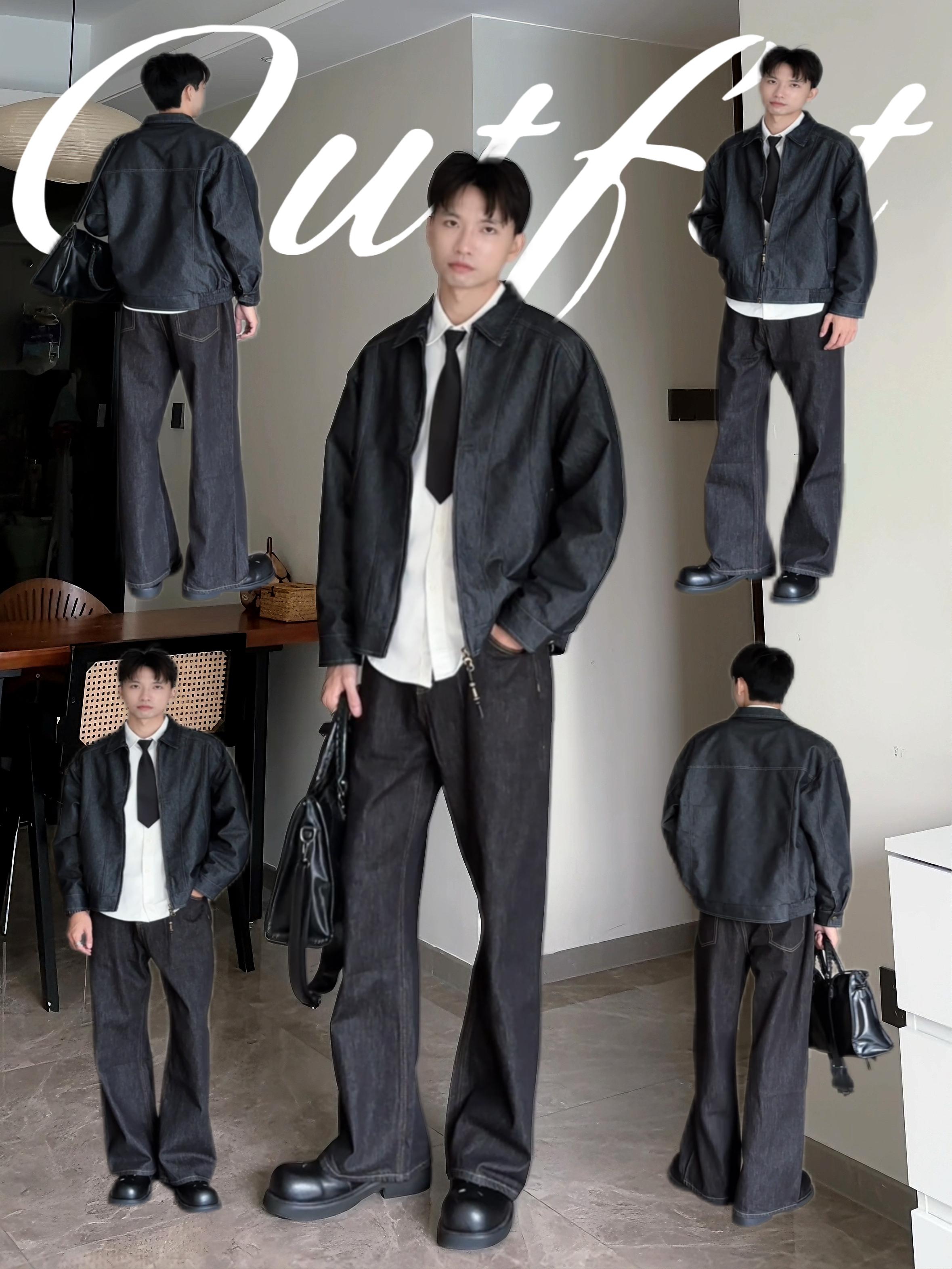 复古牛仔套装｜男生早秋硬核氛围感