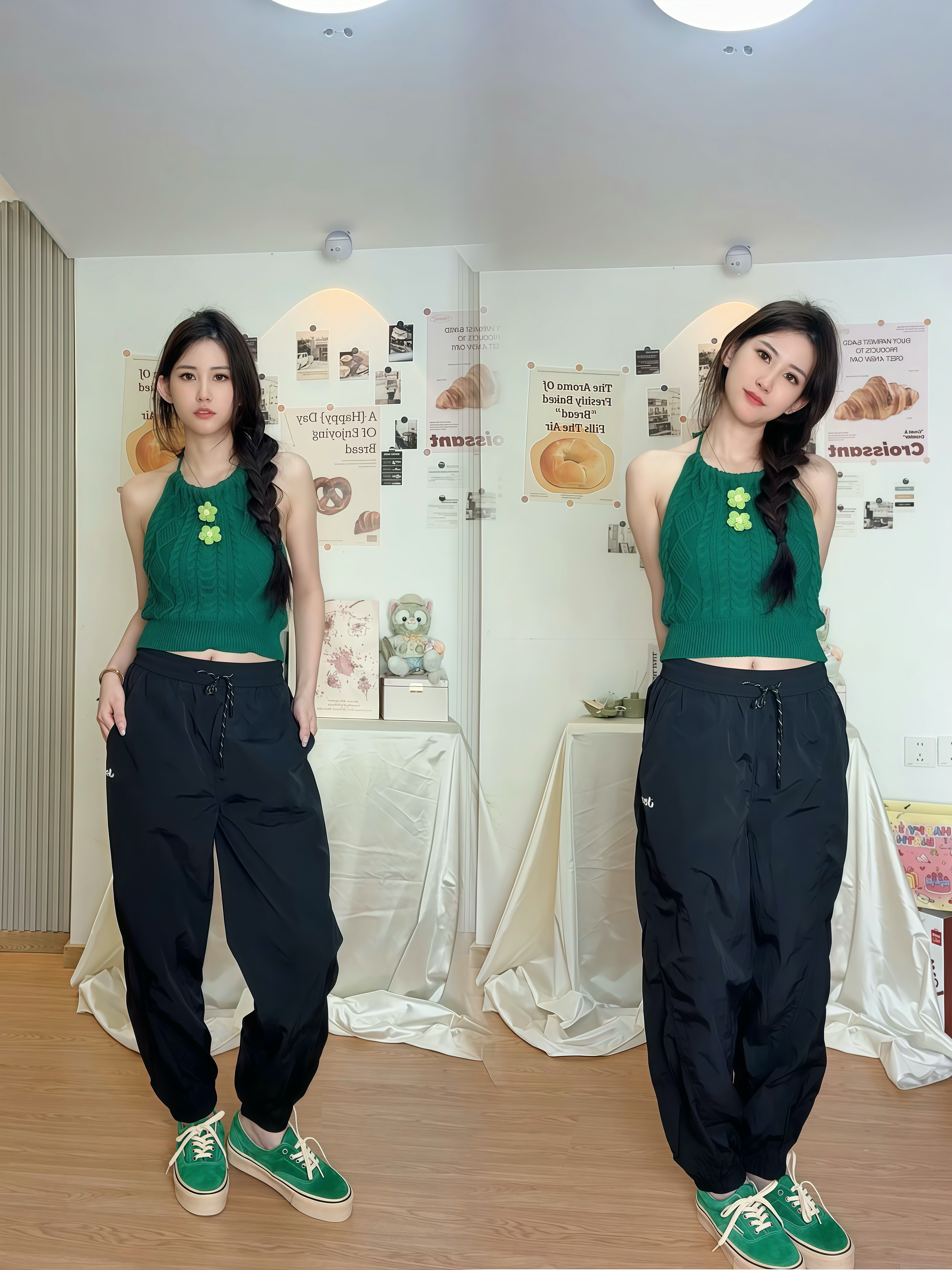 🌿松弛感穿搭｜黑色束脚工装裤太好搭