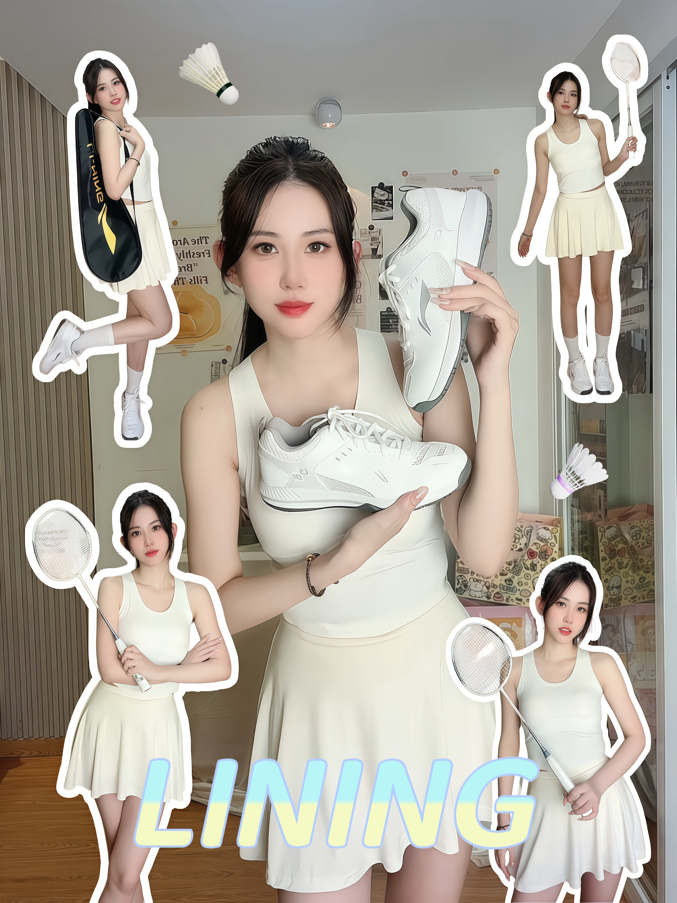 🏸打球也能美美的｜白色羽毛球鞋