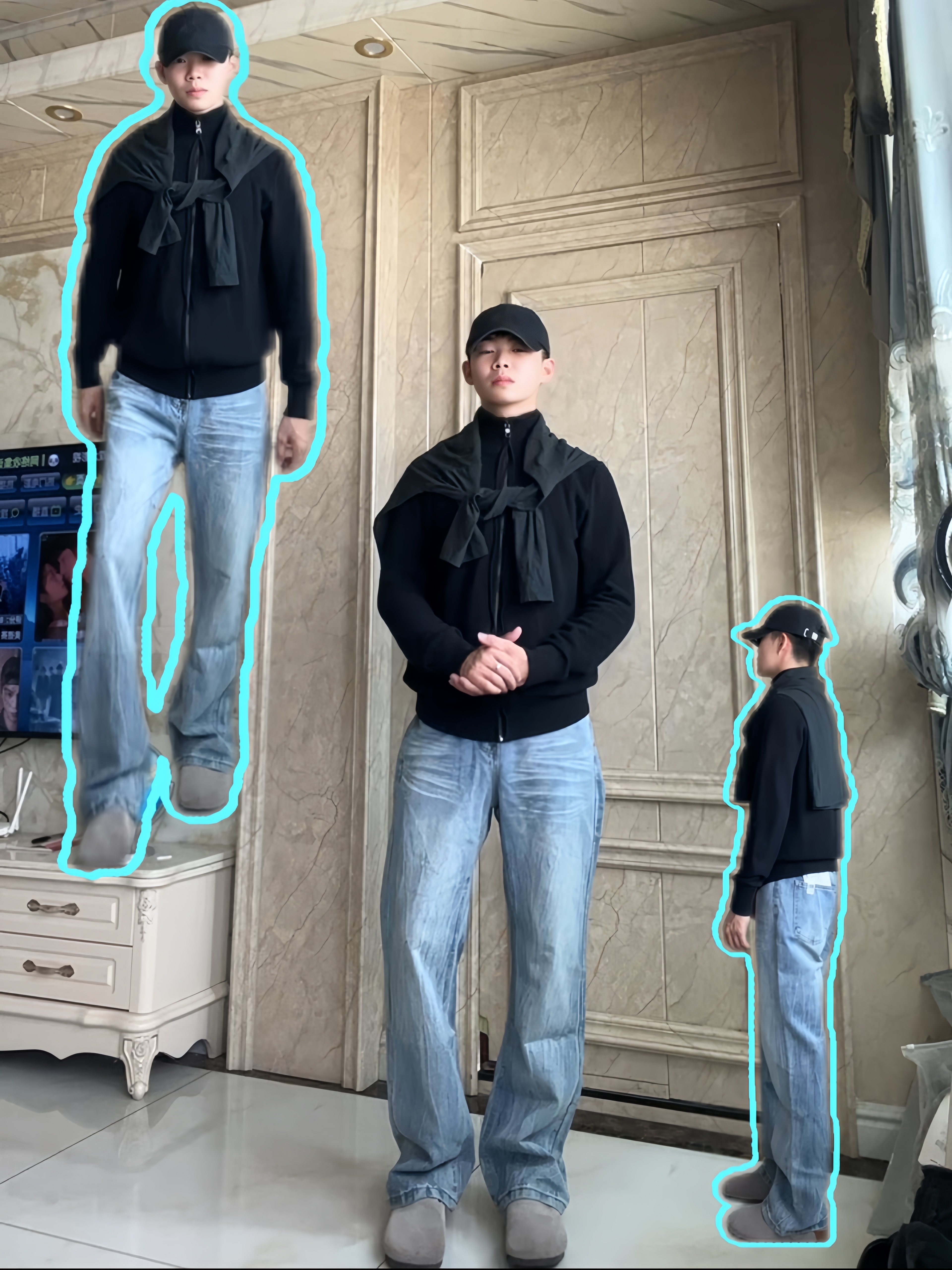 一条浅蓝直筒牛仔裤,搞定男生高级感穿搭