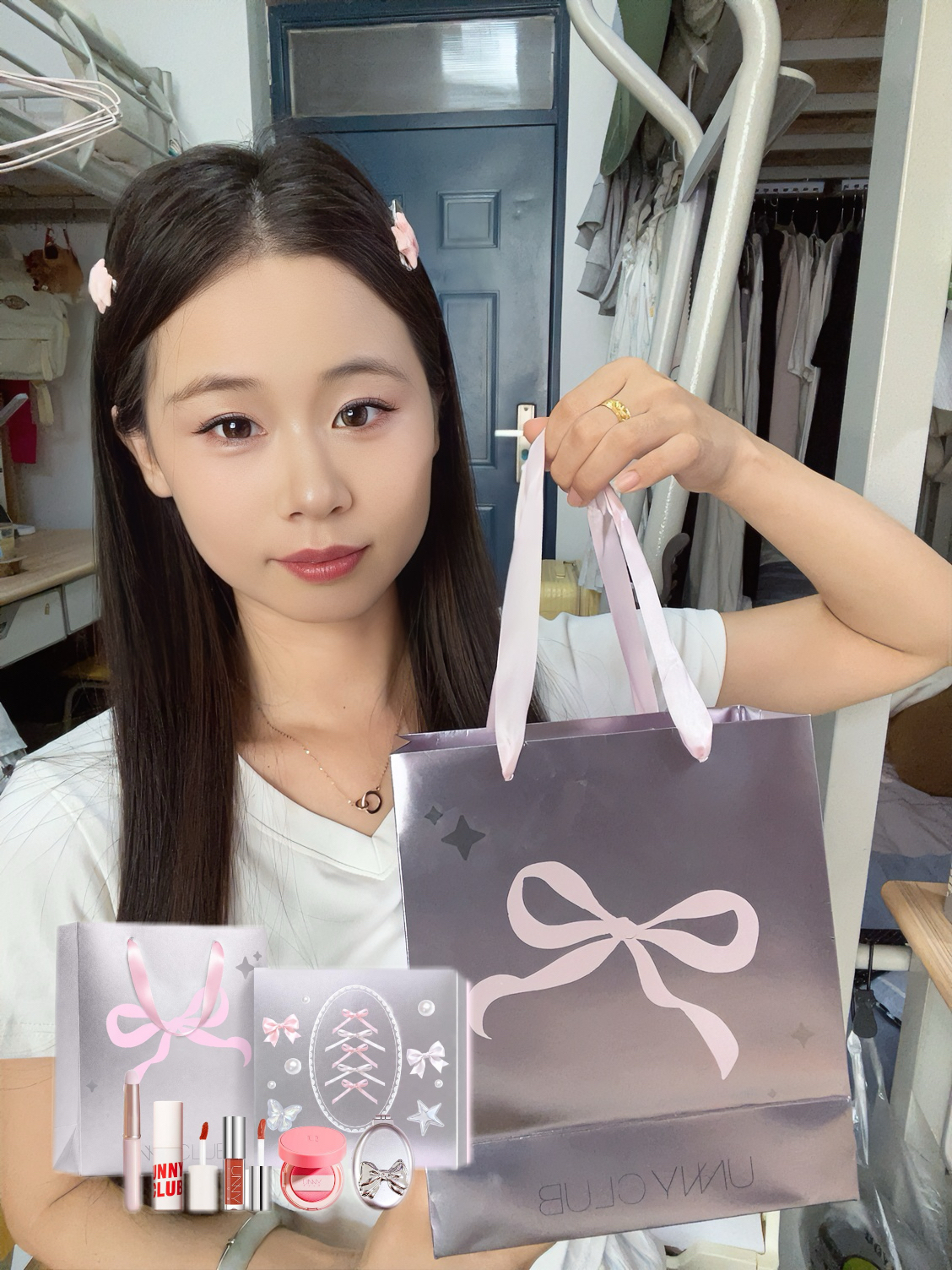 UNNY银纱珍珠彩妆礼盒 也泰懂女孩子了叭