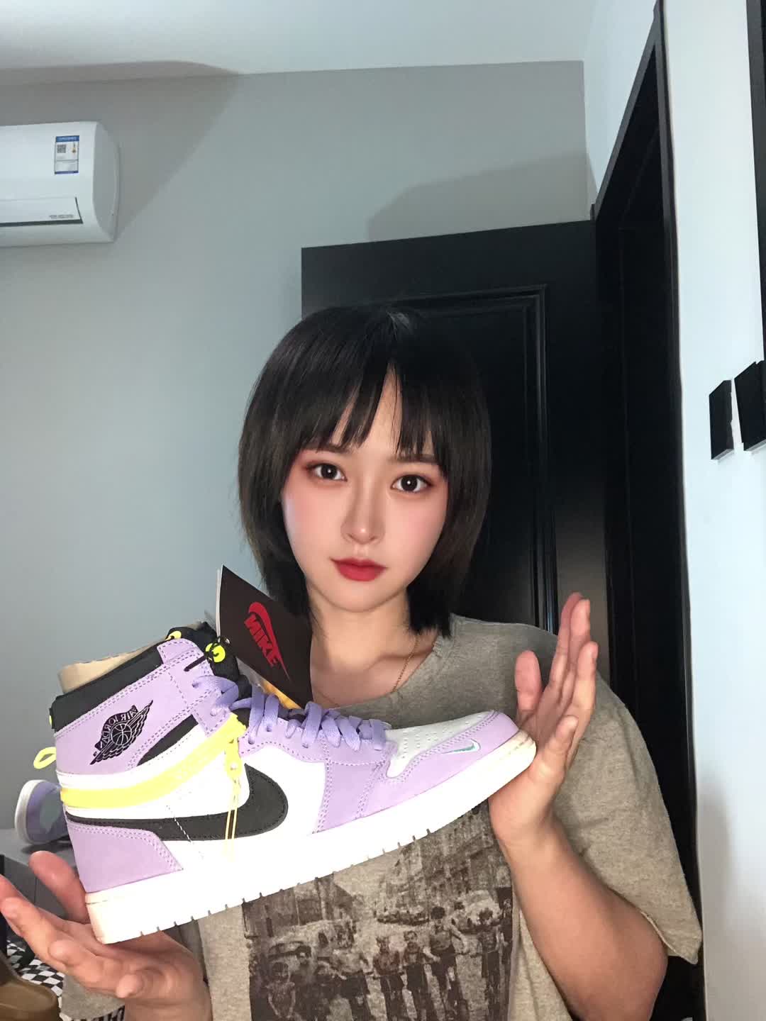 AJ1拉链 紫罗兰 一鞋多穿还能玩😄