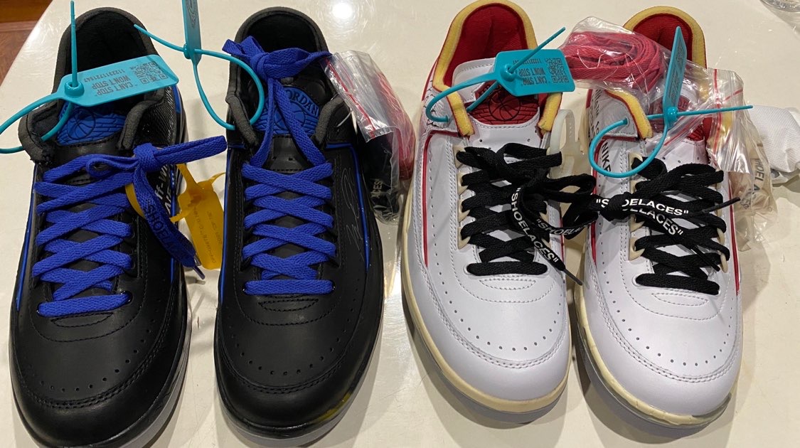 #Jordan  OW AJ2 黑蓝色乍
