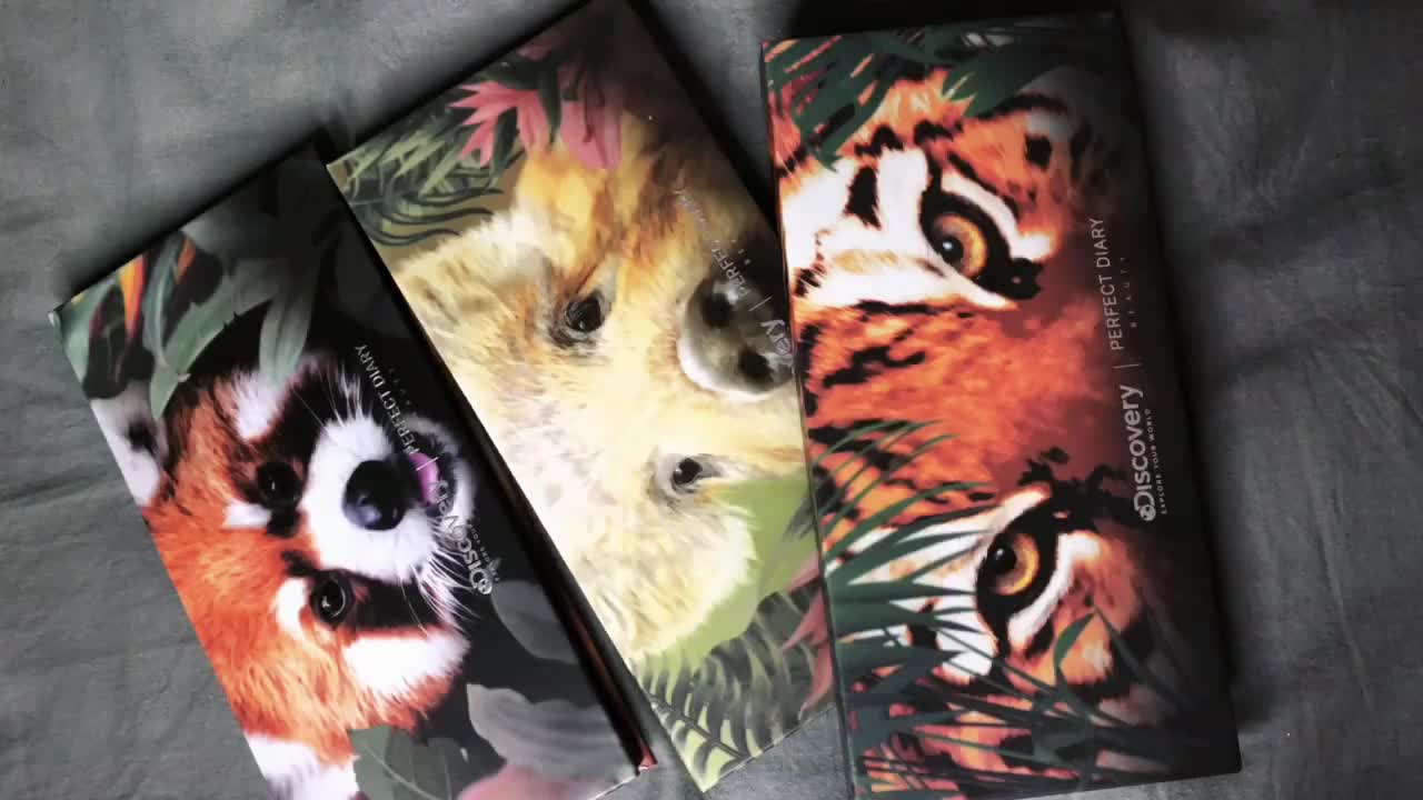 完美日记小熊猫盘和小猪盘老虎盘试色对比