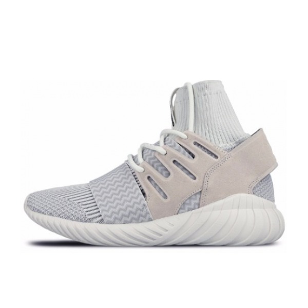 推荐商品：adidas Originals Tubular Doom 防滑耐磨 轻便舒适 编织 织物 复古 日常 运动休闲鞋 Vintage White/Solid Grey 亮白/灰粉