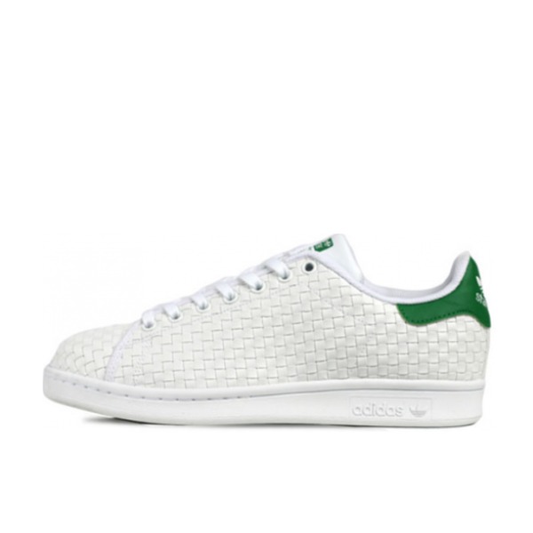 推荐商品：adidas Originals Stan Smith 板鞋 减震透气轻便低帮包裹性 Running White/Green 绿尾编织