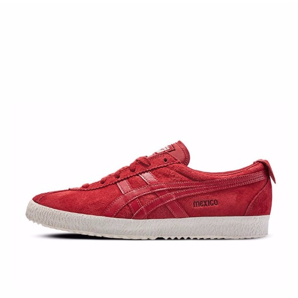 推荐商品：Onitsuka Tiger Mexico Delegation 舒适透气 防滑耐磨 合成革 复古百搭 轻便 运动休闲鞋 Burgundy 大红色