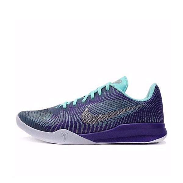 推荐商品：Nike Kobe Mentality 2 科比 篮球鞋 耐磨防滑减震回弹支撑轻便复古圆头实战织物合成革透气低帮 Purple Green 蓝紫