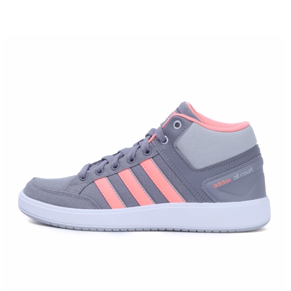 推荐商品：adidas Cloudfoam All Court 板鞋 轻运动防滑耐磨轻便 DarkGrey/Pink

 灰粉Mid