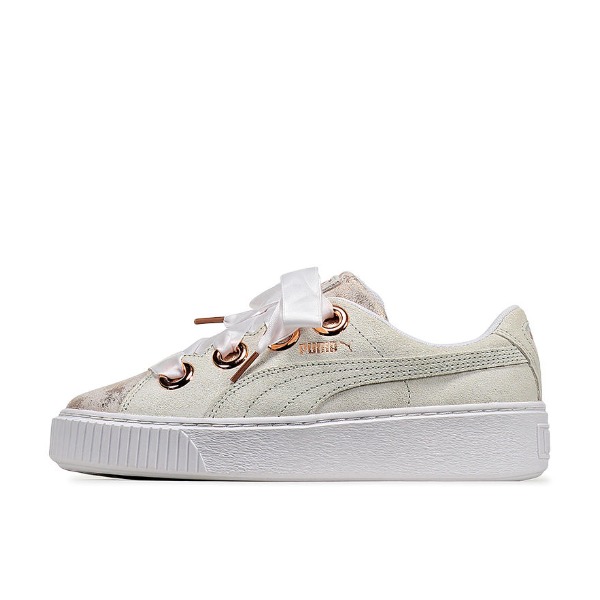 推荐商品：Puma/彪马 Suede Platform Kiss 板鞋 复古防滑耐磨轻便透气 Gainsboro 淡绿金头