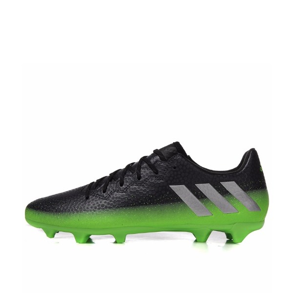 推荐商品：adidas Messi 16.2 FG 次顶级 长钉 硬天然草场 舒适百搭 足球鞋 Grey Green 黑/荧光绿