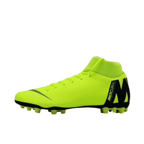 推荐商品：Nike Mercurial Superfly VI Academy AG-R 中端 短钉 人工草场 足球鞋 Volt/Black 荧光绿