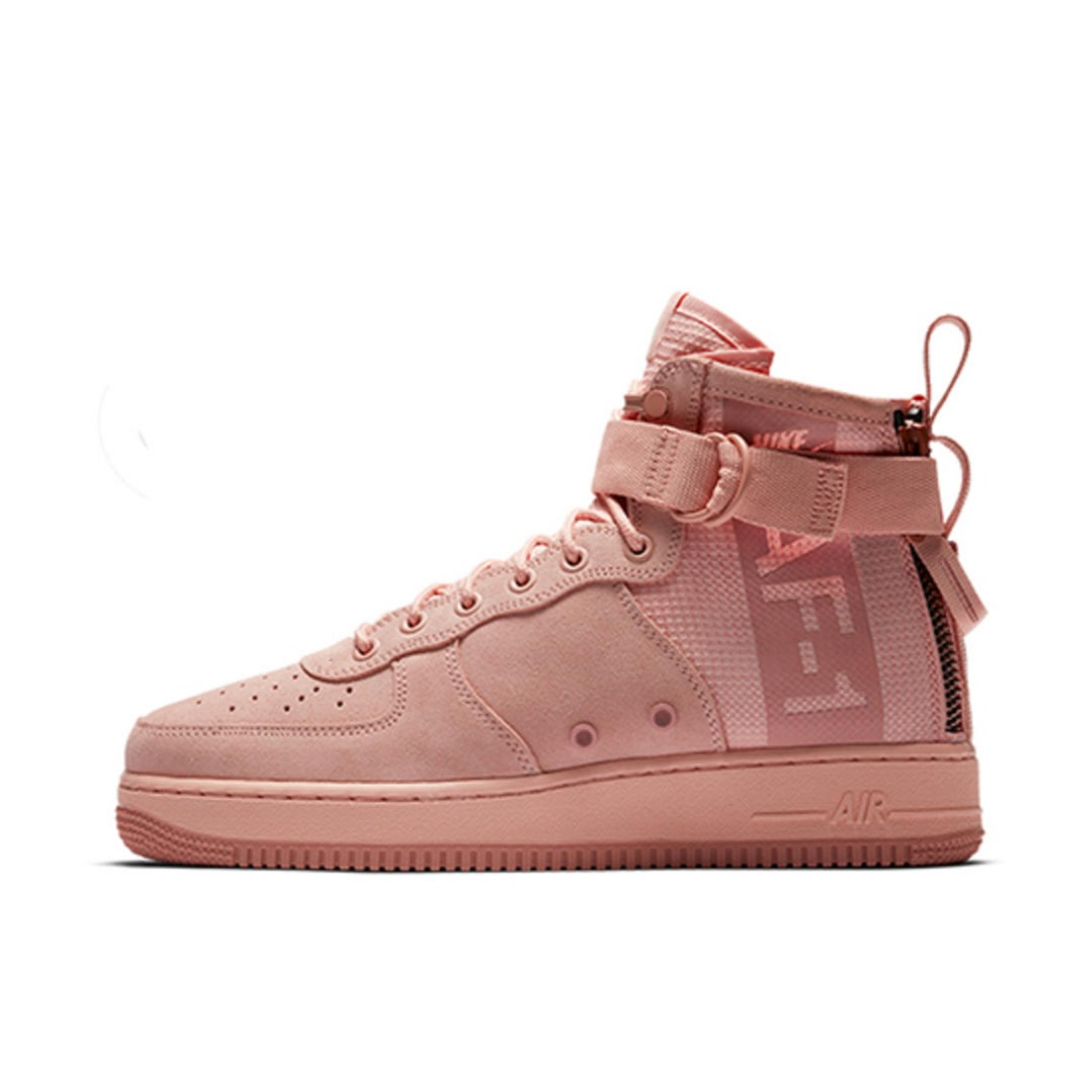 推荐商品：Nike Air Force 1 SF 板鞋 机能缠绕防滑耐磨减震透气复古包裹性 Mid Coral Stardust 樱花粉色