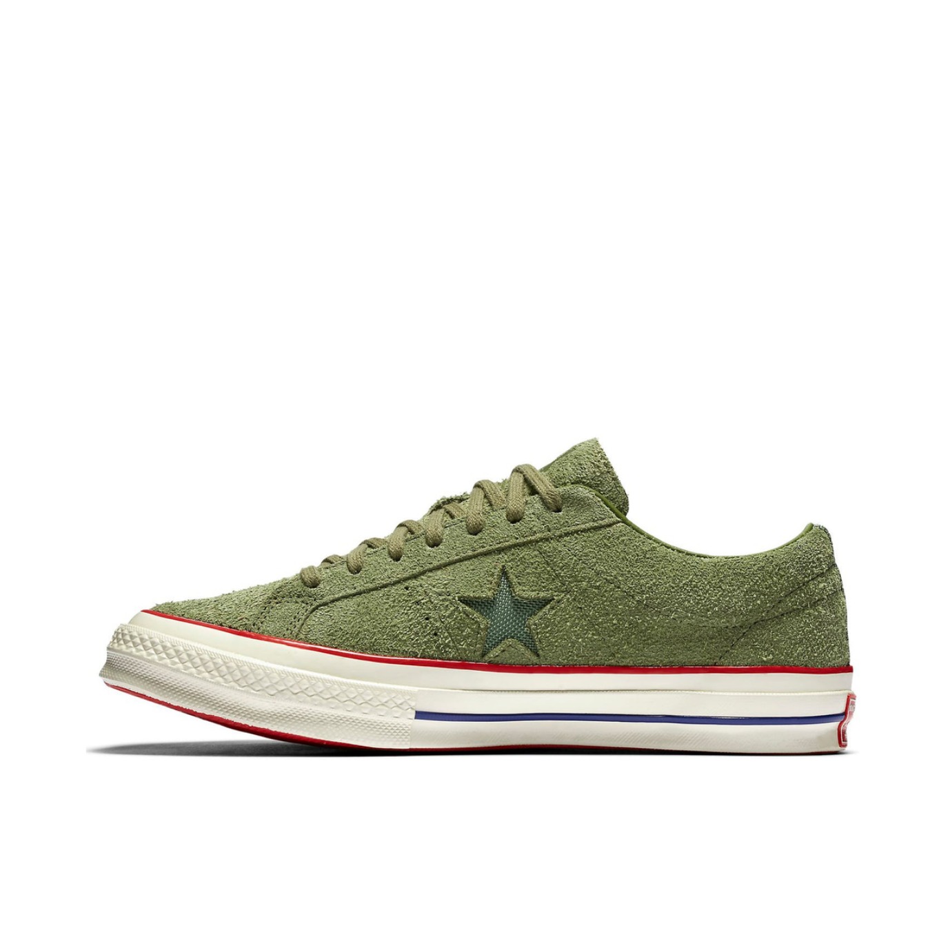 推荐商品：Converse/匡威 One Star 翻毛皮 防滑 复古 星星鞋 板鞋 Olive/Red UNDFTD联名/军绿红