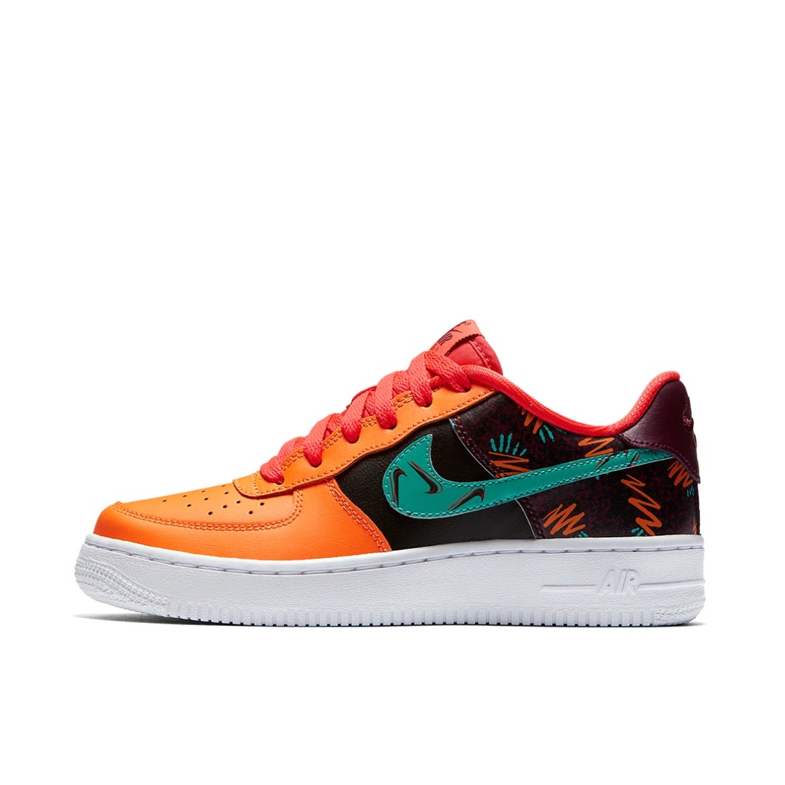 推荐商品：Nike Air Force 1 空军一号 板鞋 轻便舒适百搭耐磨防滑复古 What The 90s GS GS/橙红鸳鸯