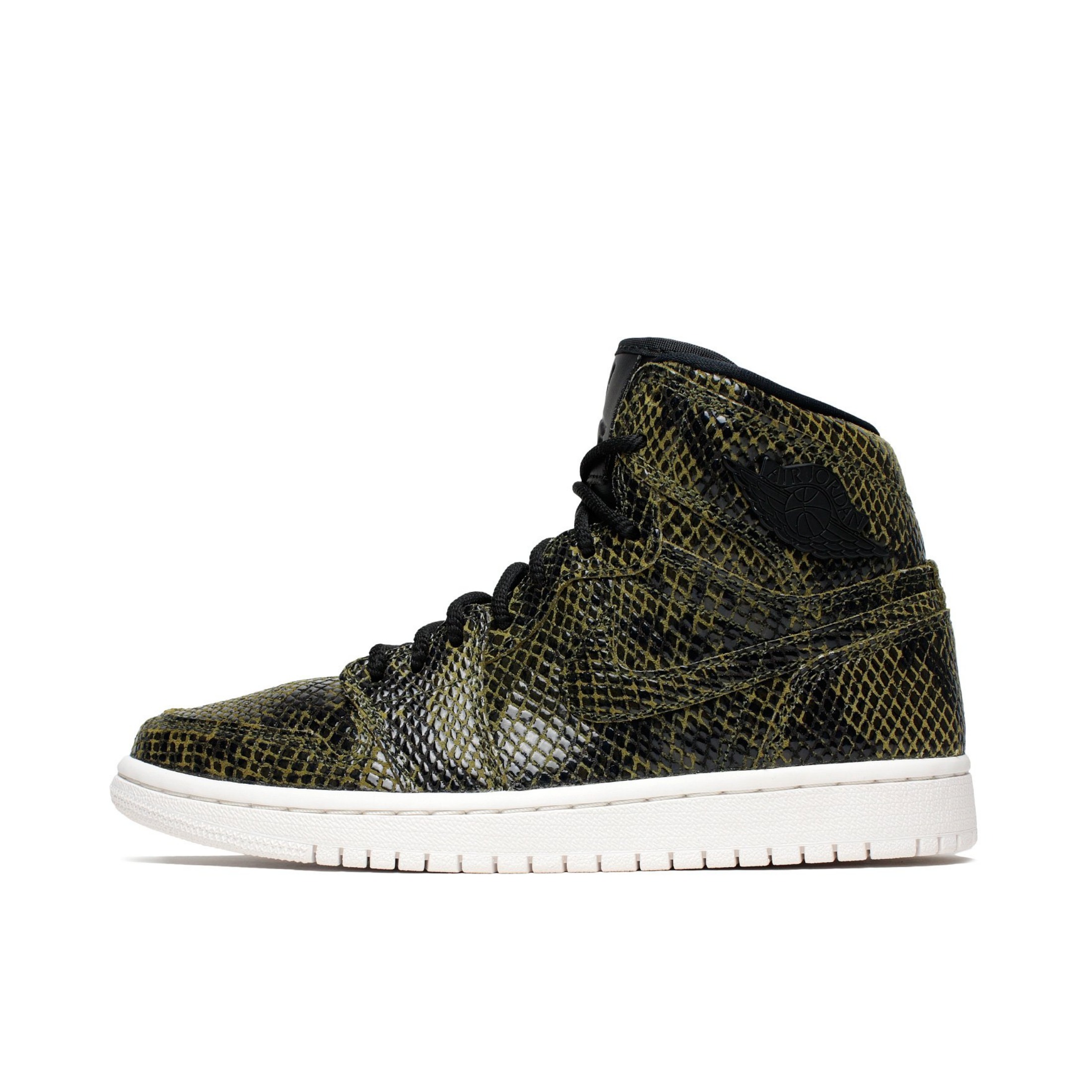 推荐商品：Air Jordan 1 板鞋 运动休闲鞋 复古潮流支撑合成革 High Snakeskin 高帮/绿色蛇皮纹
