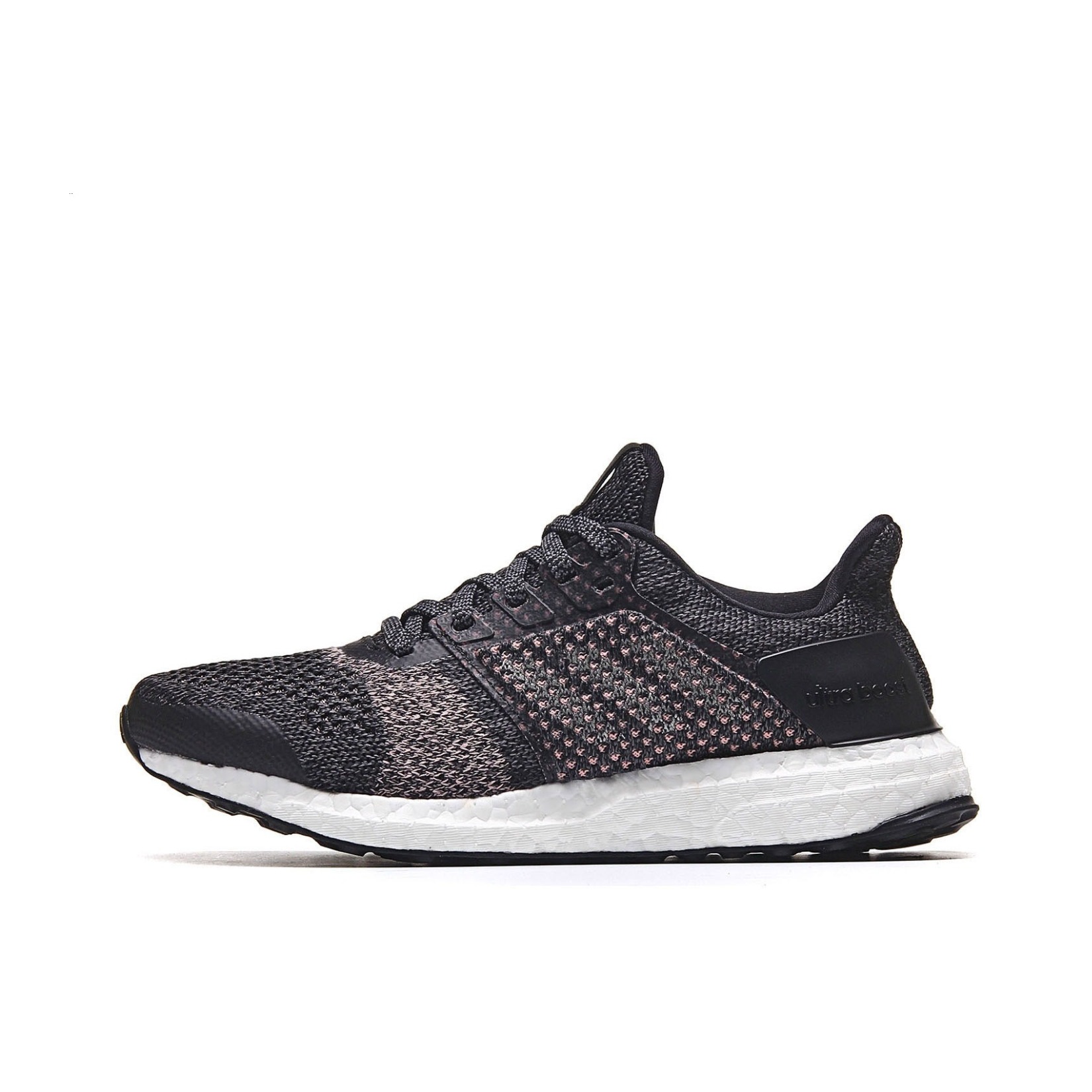 推荐商品：adidas Ultra Boost ST 跑鞋 织物缓震耐磨舒适稳定透气轻便包裹性马拉松系带减震 Black/Grey/White 灰色