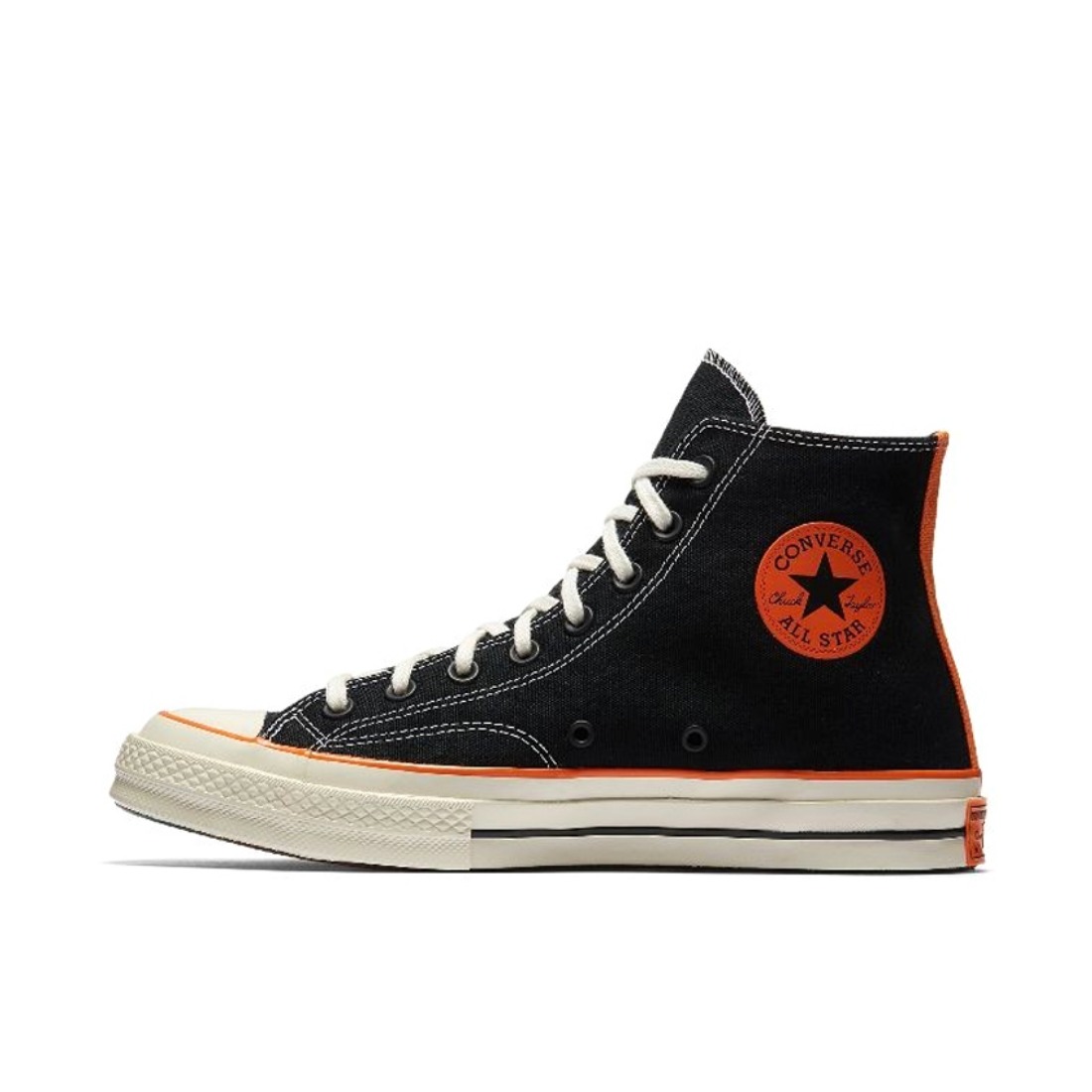 推荐商品：Converse/匡威 1970s 帆布鞋 圆头防滑经典复古轻便时尚拼接百搭 Vince Staples Black  黑橙水晶底